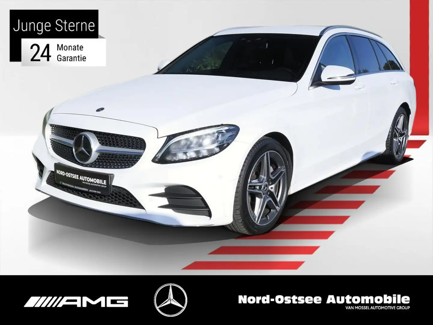 Mercedes-Benz C 220 T d AMG NAVI KAMERA STANDHEIZUNG AHK LED Blanc - 1