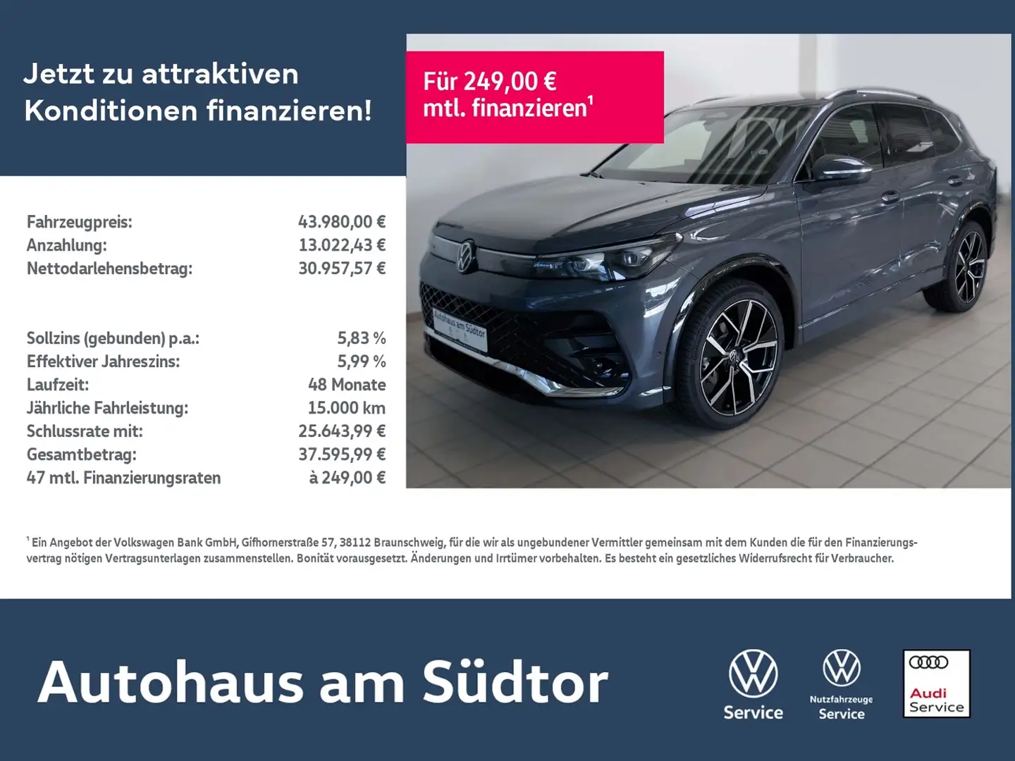 Volkswagen Tiguan R-Line 1.5 eTSI DSG | LED AHK RFK Grau - 1