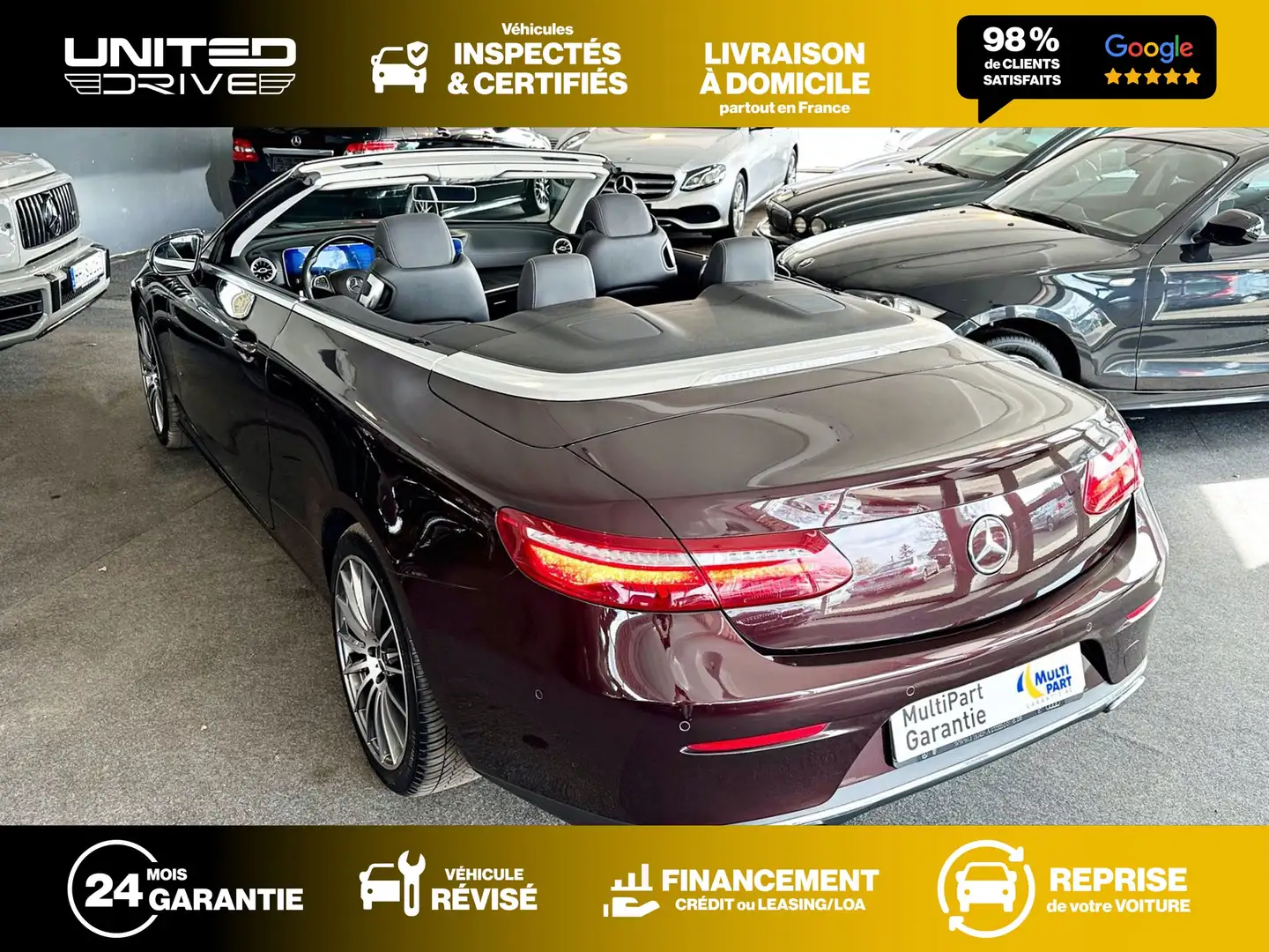 Mercedes-Benz E 220 d Cabriolet  9G-Tronic Rouge - 2