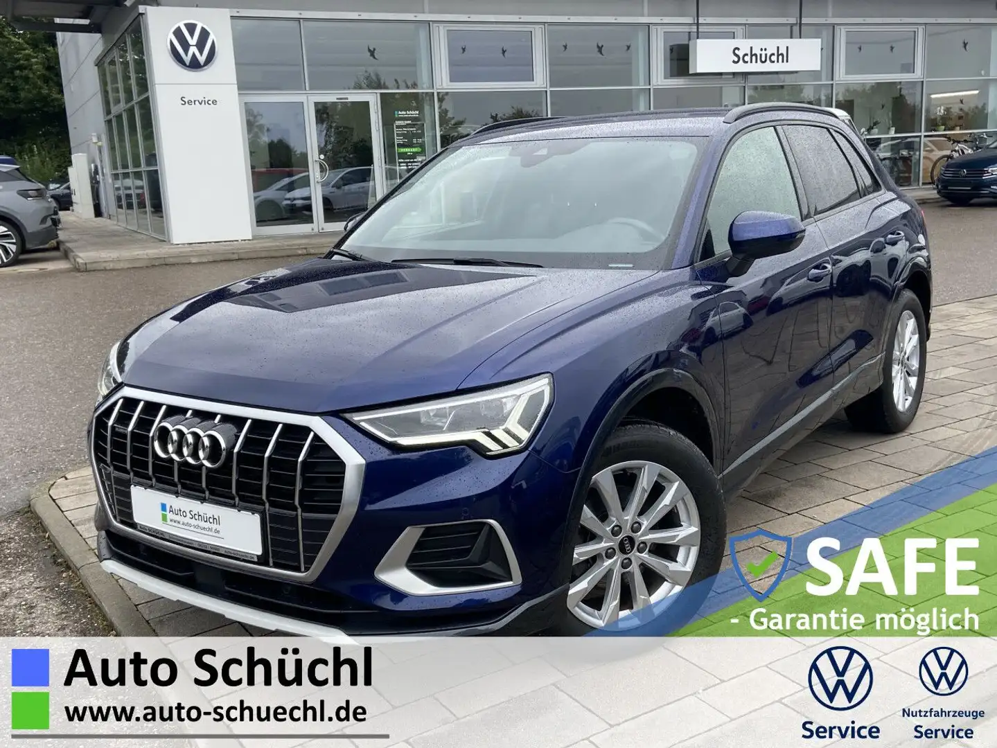 Audi Q3 35 2.0 TDI Quattro S-tronic 18"+TEIL-LEDER-AL Blau - 1