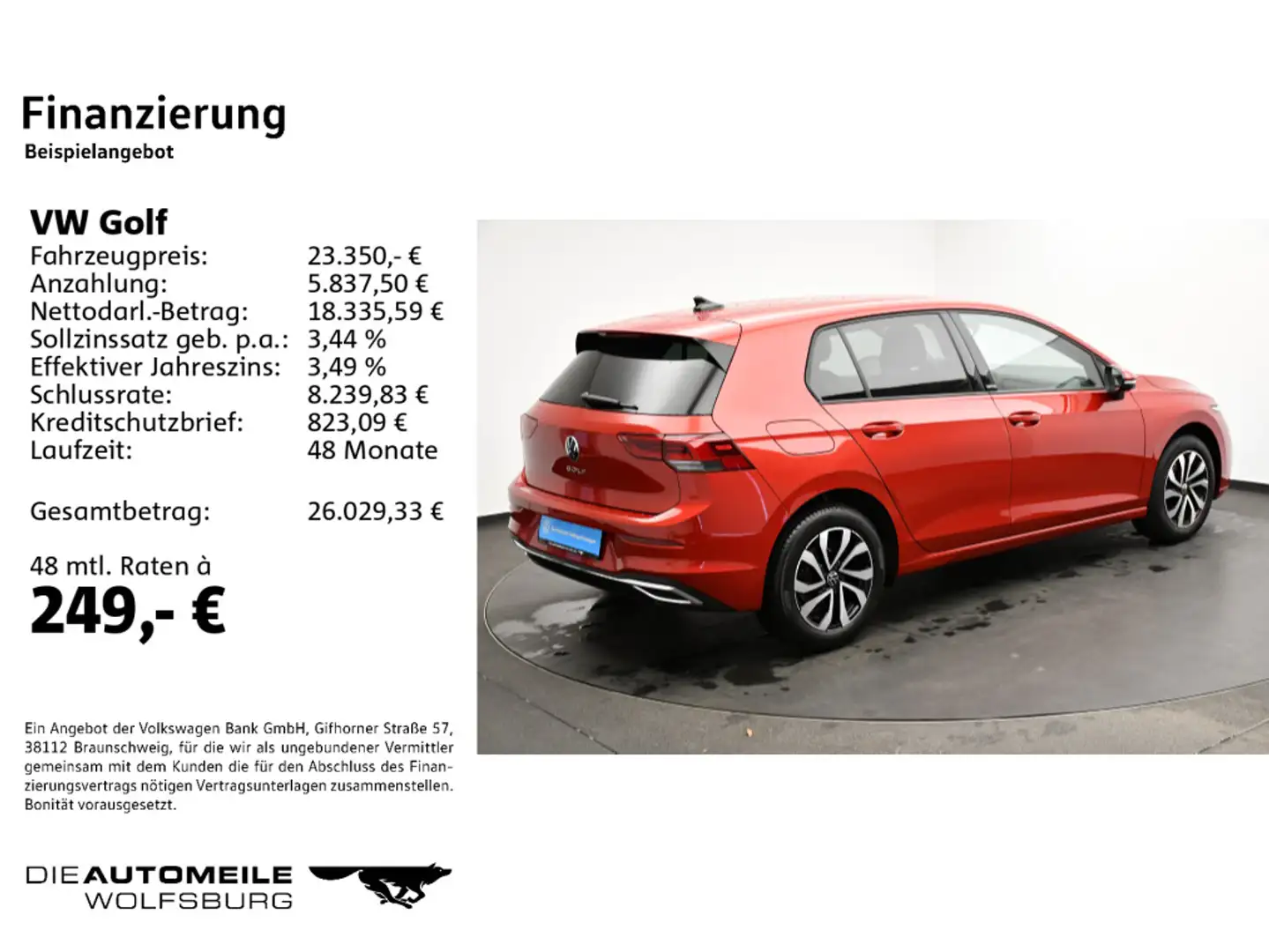 Volkswagen Golf 8 VIII 1.5 TSI Active Stand/LED/ACC/App-Con Rot - 2