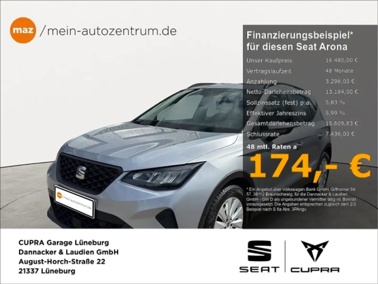 SEAT Arona 1.0 TSI Style Alu LED Navi Kamera Sitzheiz Silber - 1