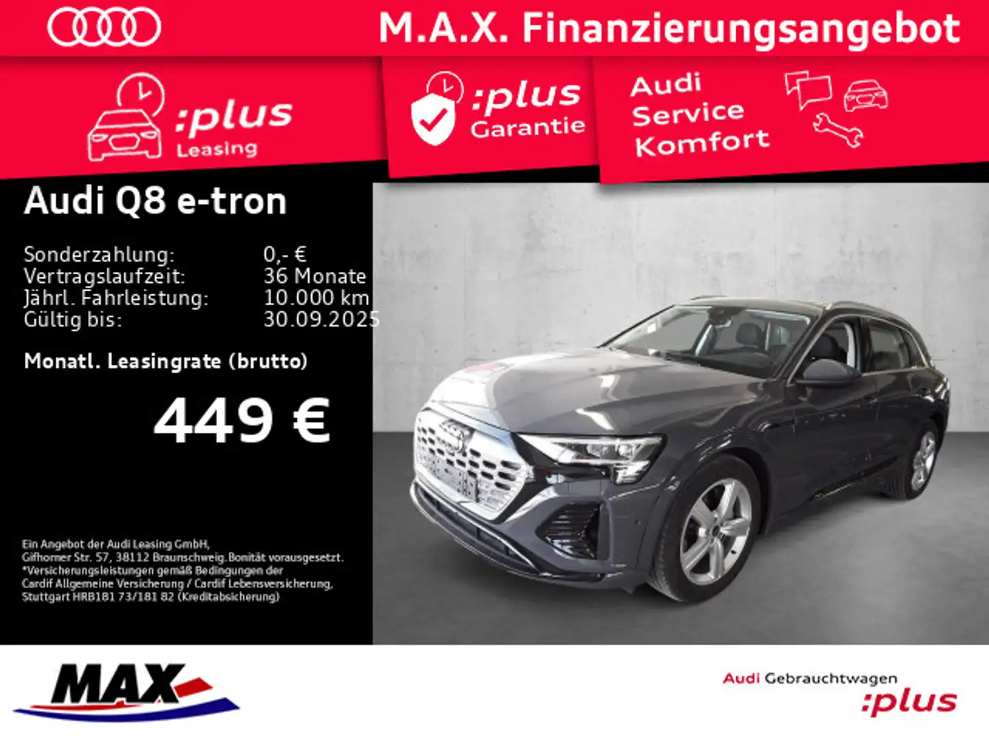 Audi Q8 e-tron 50 QUATT S LINE MATRIX+NAV+LUFT+REMOTE Grau - 1