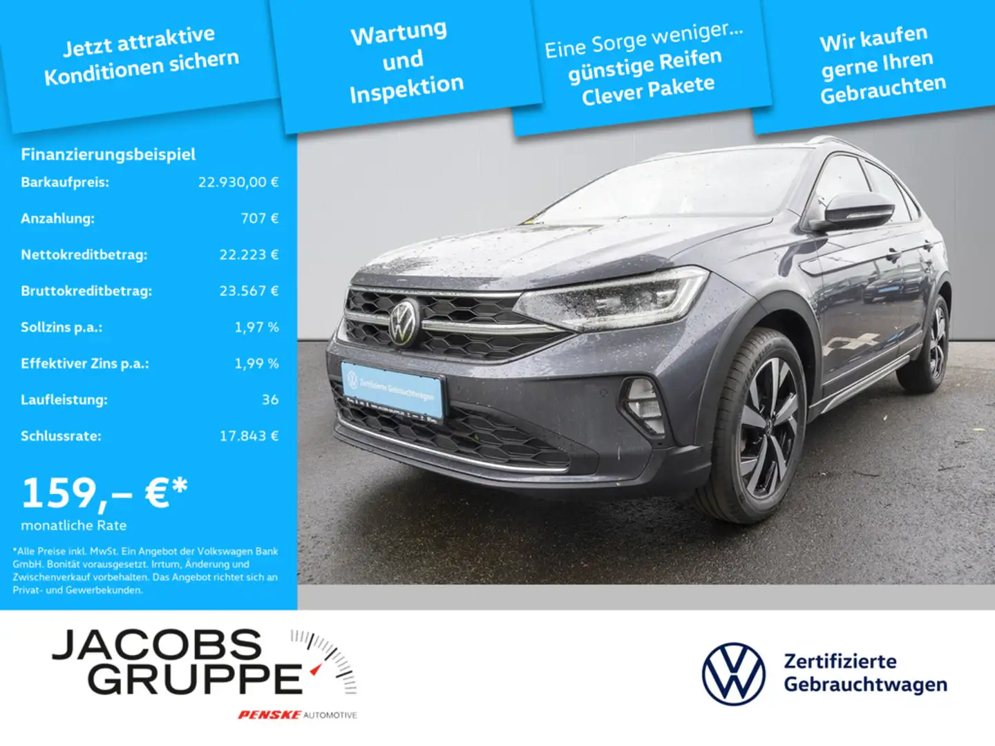Volkswagen Taigo 1.0 TSI DSG Style IQ Matrix LED, Navi, Grijs - 1