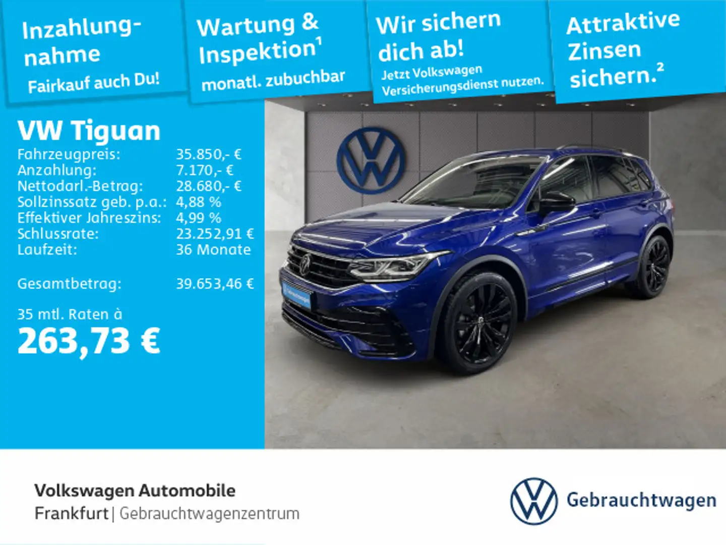 Volkswagen Tiguan 2.0 TSI DSG 4Motion R-Line Navi IQ.Light Blau - 1