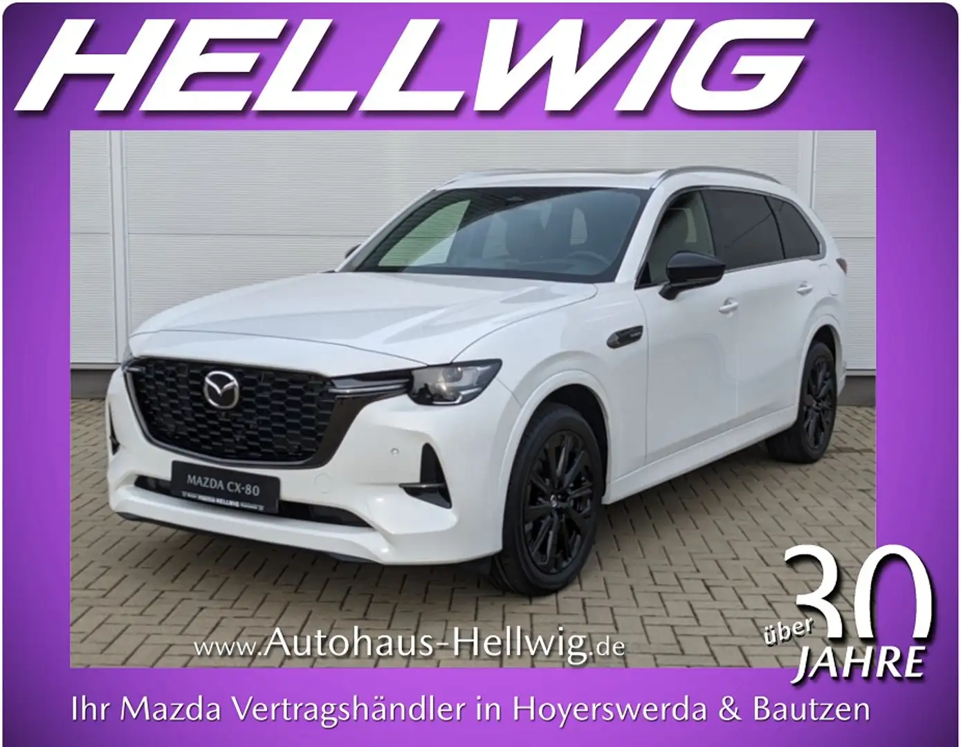 Mazda CX-80 3.3l (254PS) Homura Plus alle Pakete GSD NEU Bílá - 1