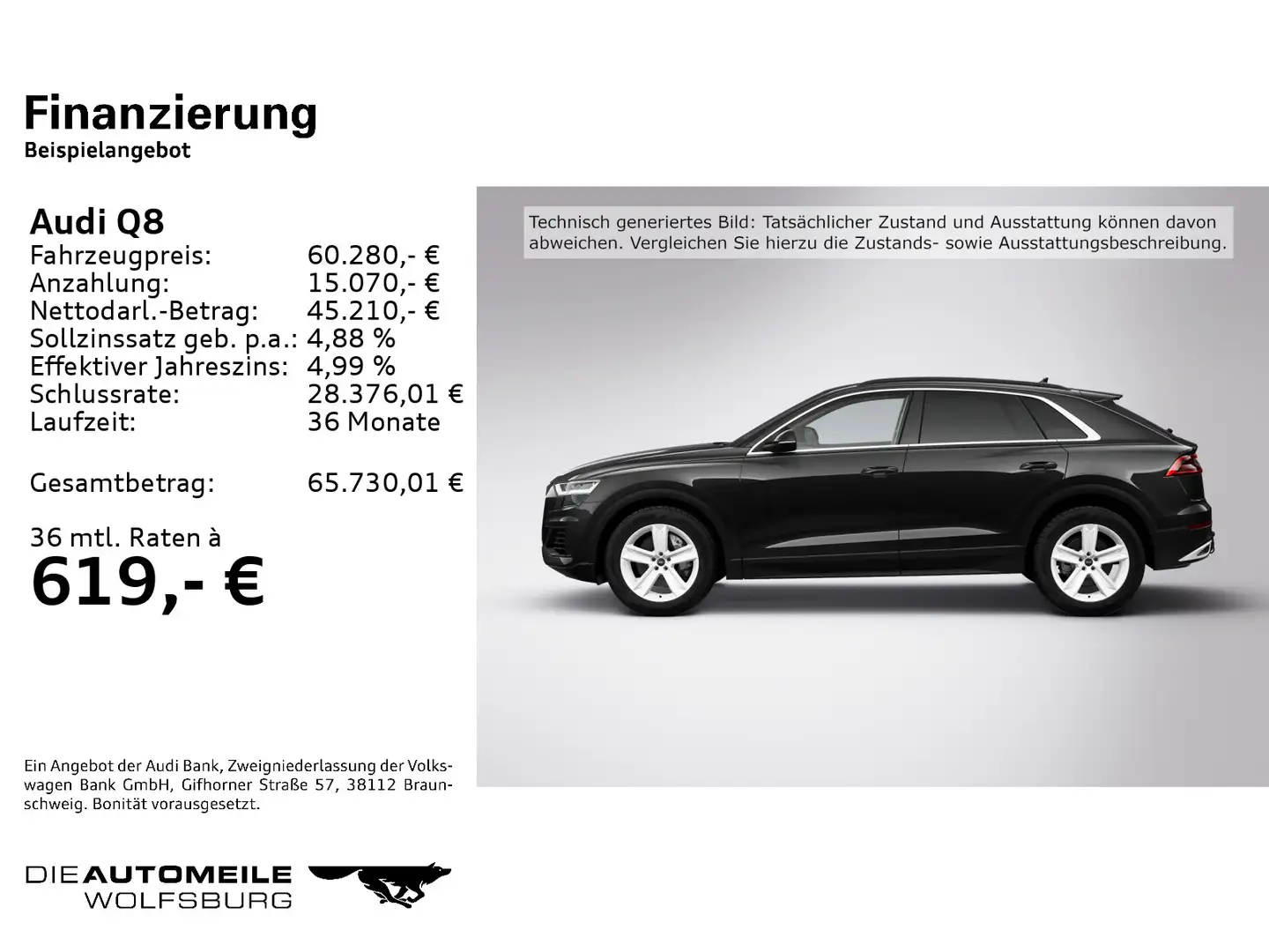 Audi Q8 55 TFSI Tiptronic quattro AHK/Pano/Rückkam Schwarz - 2