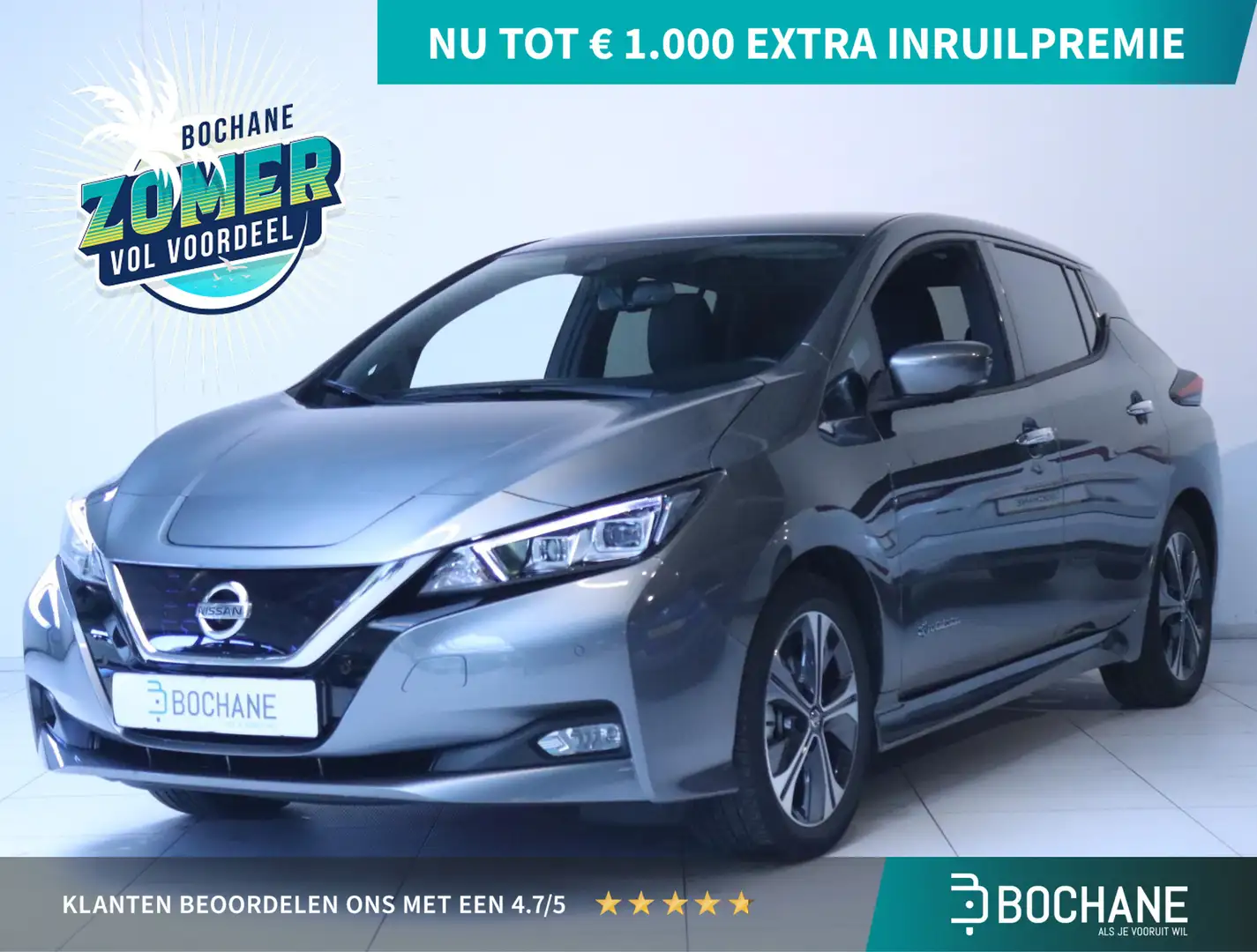 Nissan Leaf Tekna 40 kWh Clima/Navi/Trekhaak/Adaptief Cruiseco Grijs - 1