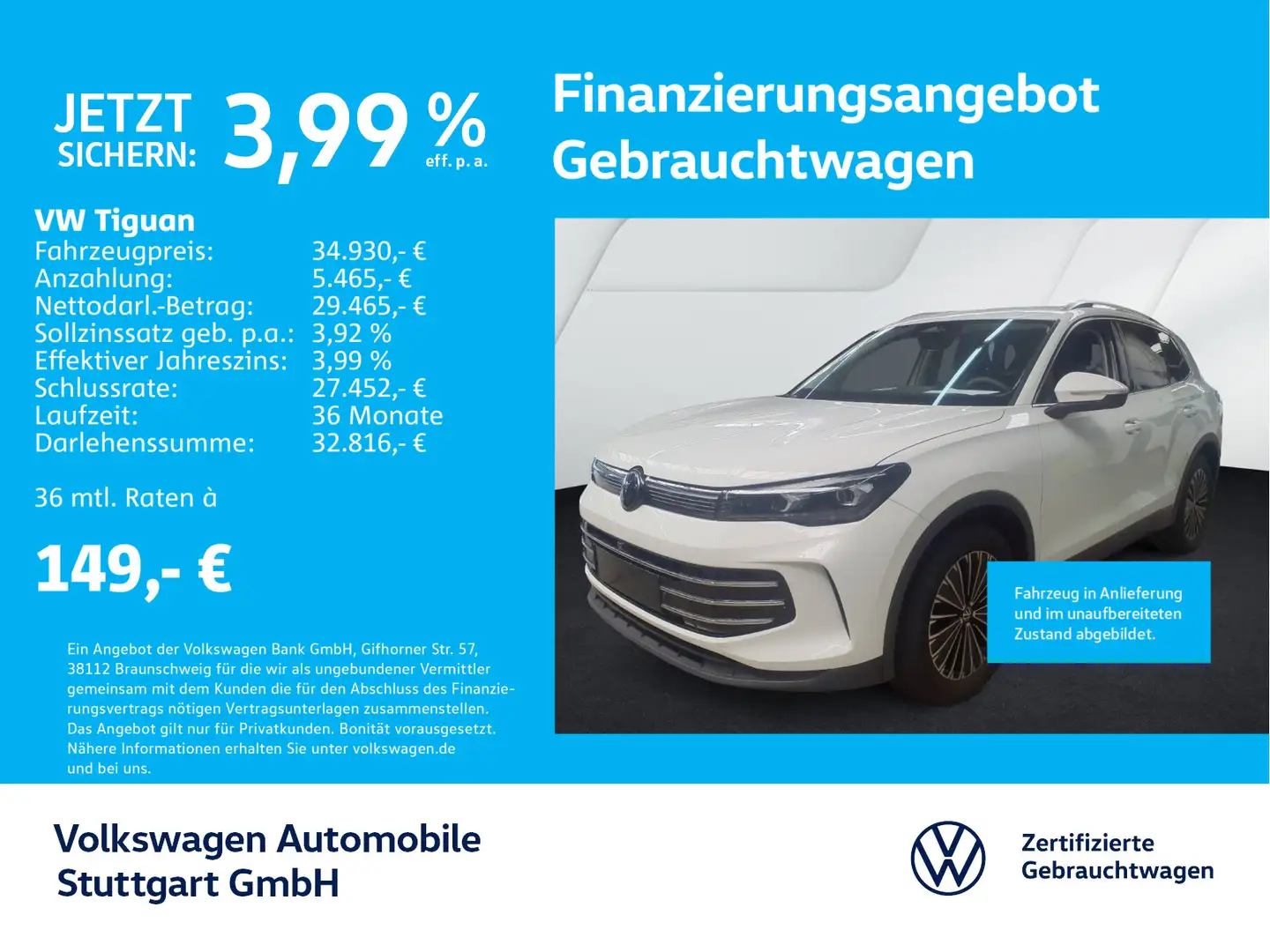 Volkswagen Tiguan 1.5 TSI Elegance DSG Navi AHK Kamera Weiß - 1