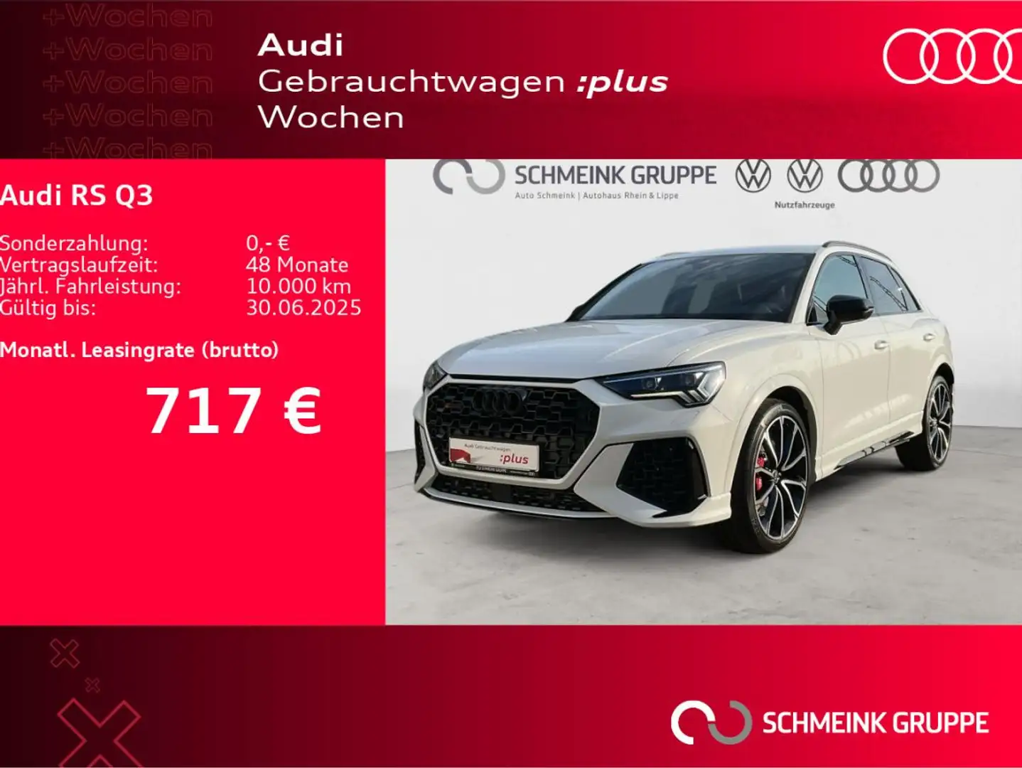 Audi RS Q3 Nappa 360° AHK Sonos 280 km/h Fahrwerk RS+ Weiß - 1