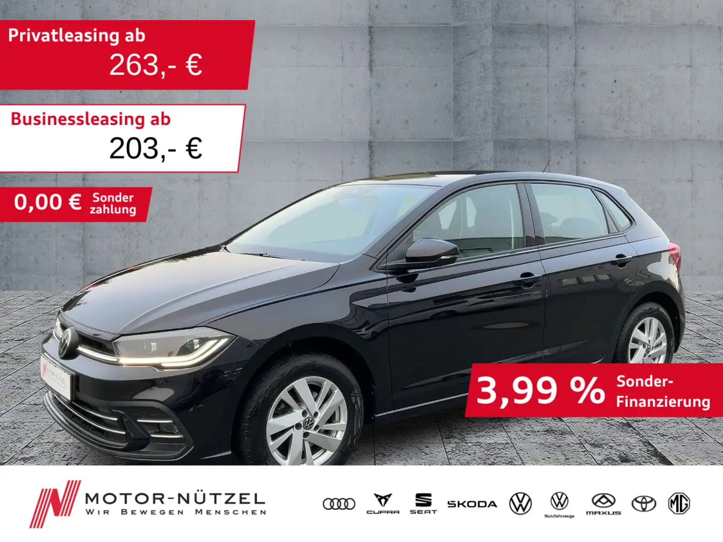 Volkswagen Polo 1.0TSI DSG STYLE 4JG+LED+NAV+ACC+SHZ+PDC+VC Schwarz - 1