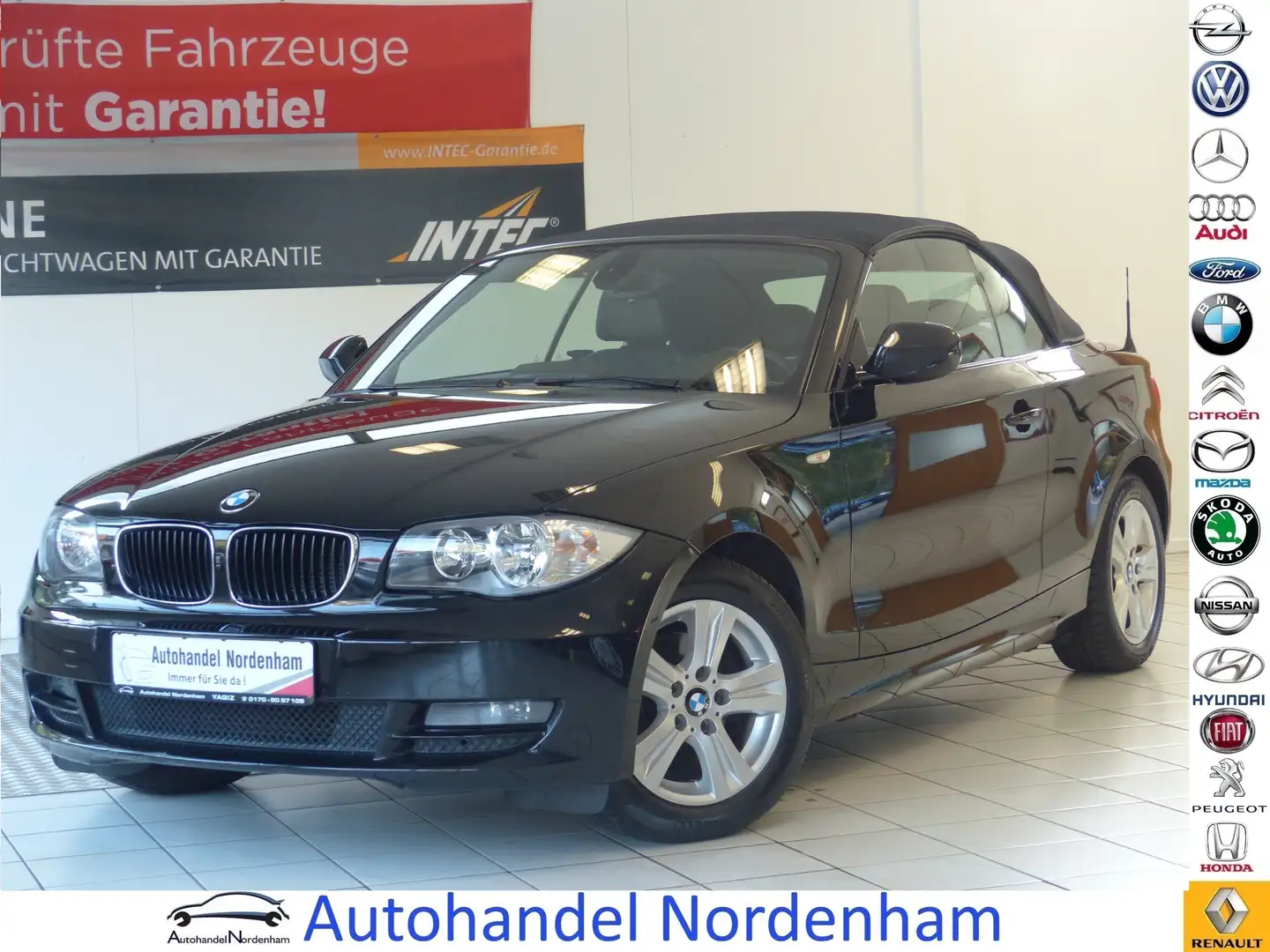 BMW 118 118d Cabrio*6 GANG*NAVI*SHZ*TÜV BIS 08/2027* Schwarz - 1
