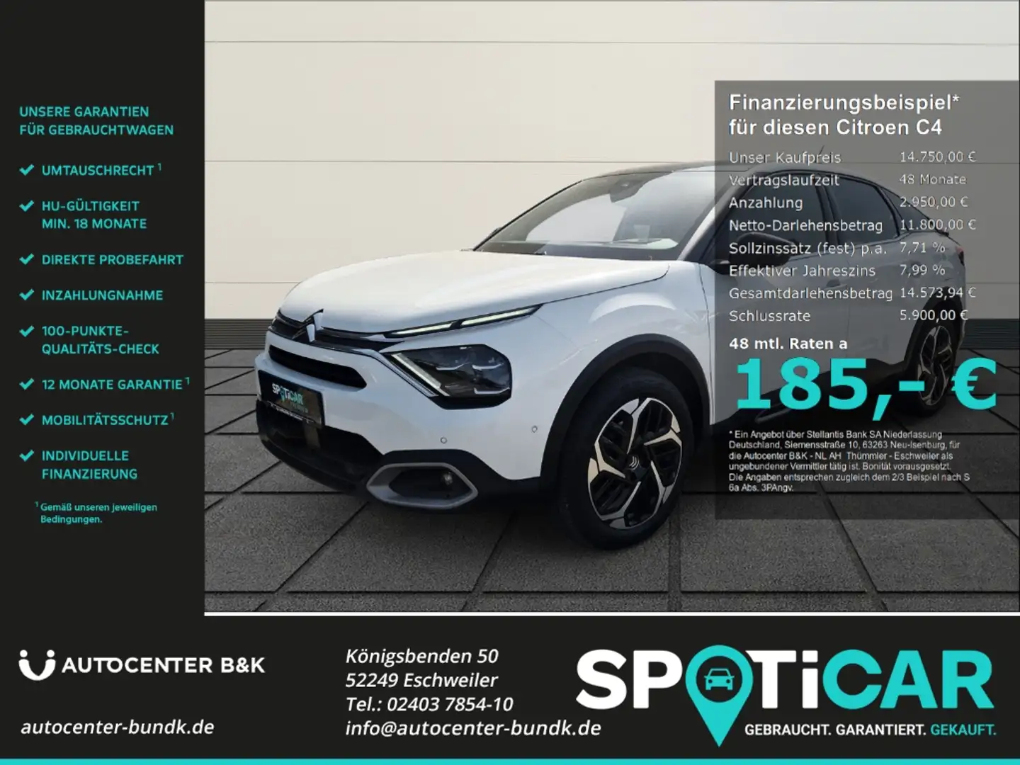 Citroen C4 PureTech 130 EAT8 SHINE SHZ Schiebedach Apple CarP Fehér - 1