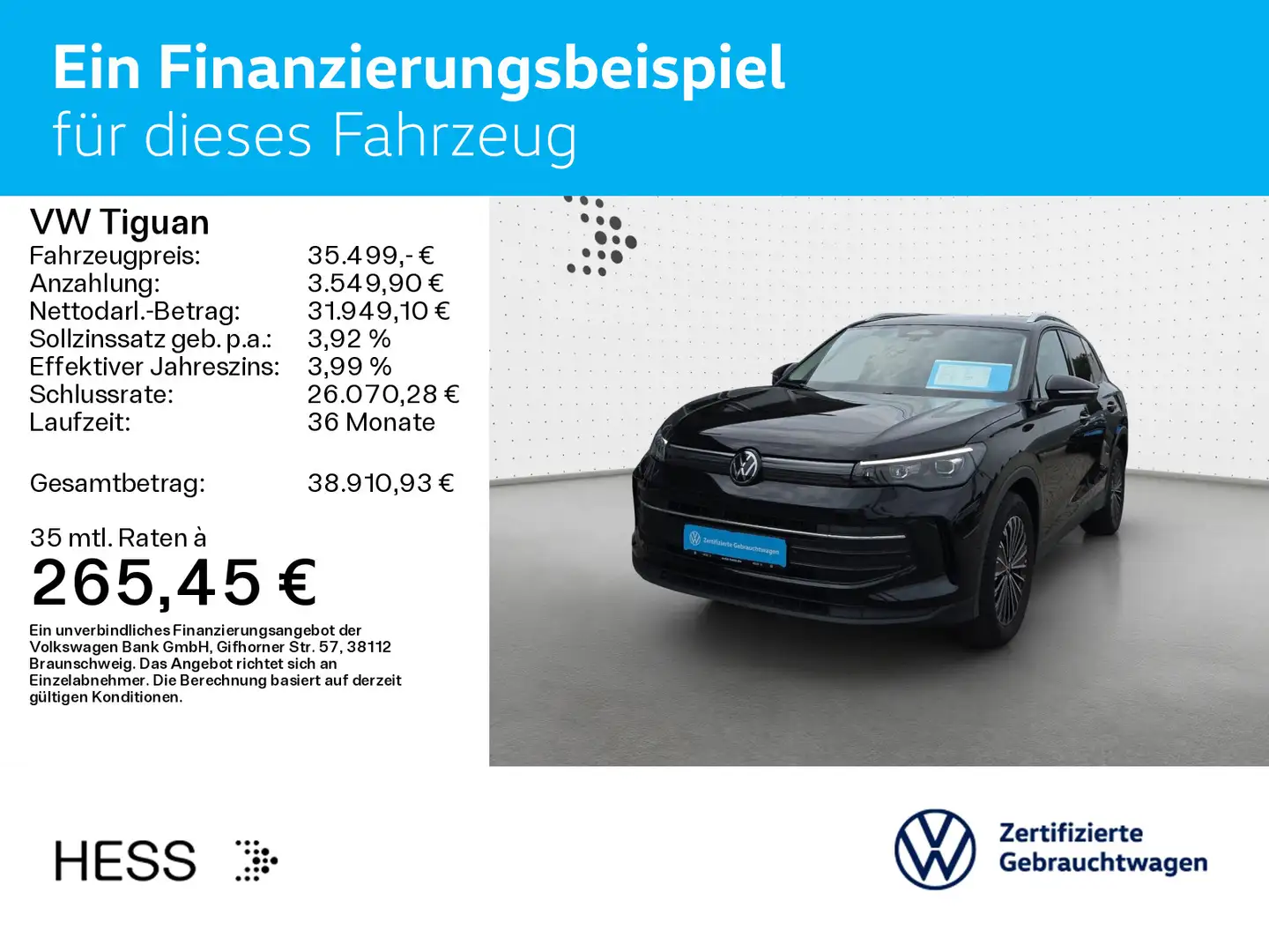 Volkswagen Tiguan 2.0 TDI DSG LIFE*LED*AHK*KAMERA*NAVI*KLIM Schwarz - 2