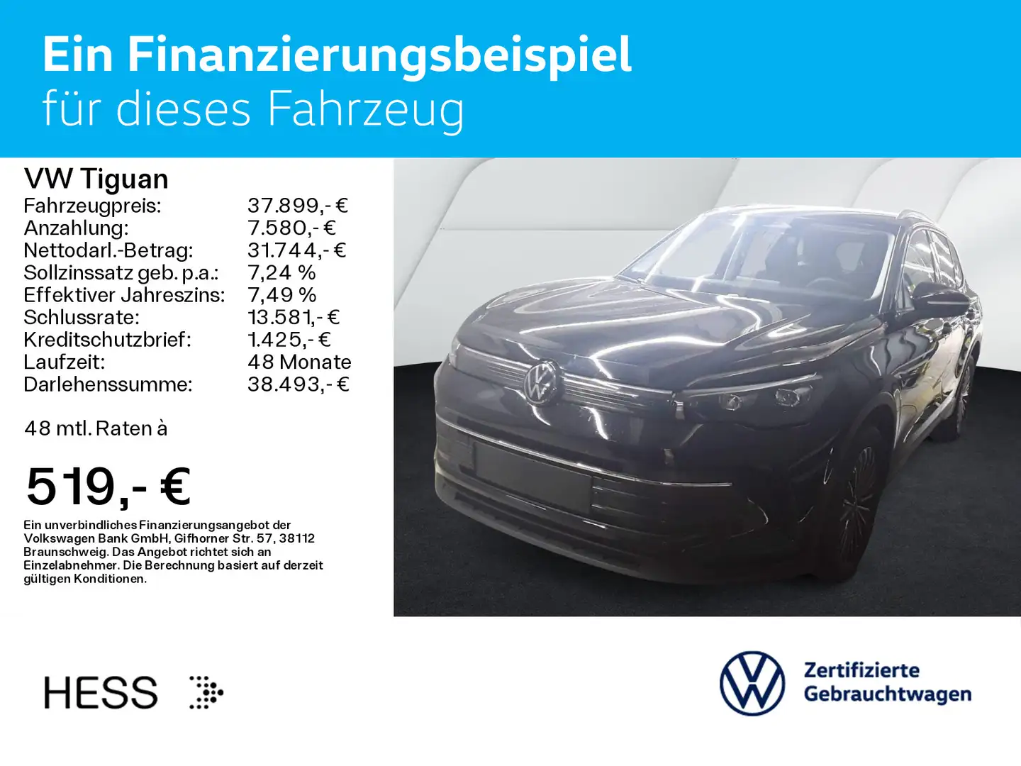 Volkswagen Tiguan 2.0 TDI DSG LIFE*LED*AHK*KAMERA*NAVI*KLIM Negro - 2