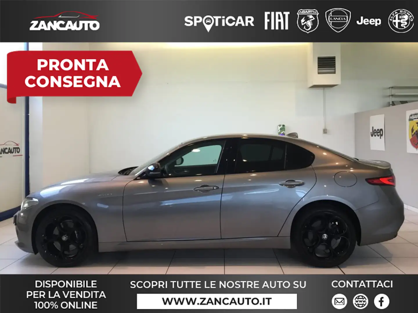 Alfa Romeo Giulia 2.0 Turbo 280 CV AT8 AWD Q4 Veloce MY19 - PACK PE Grigio - 1