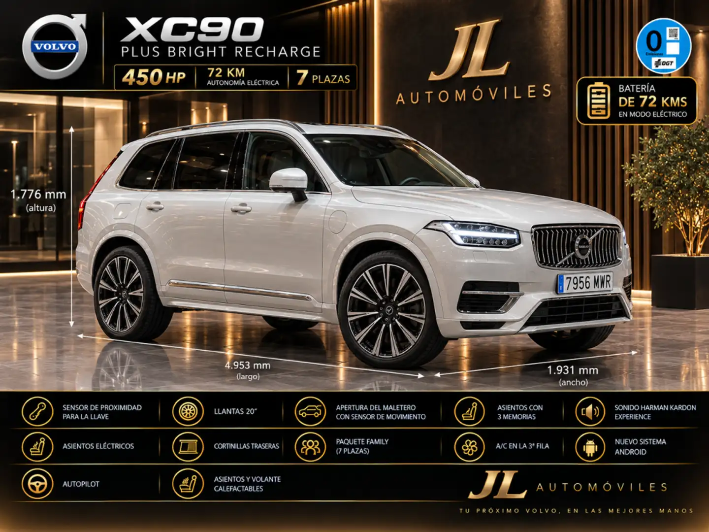 Volvo XC90 T8 Plus AWD Aut. Gris - 1
