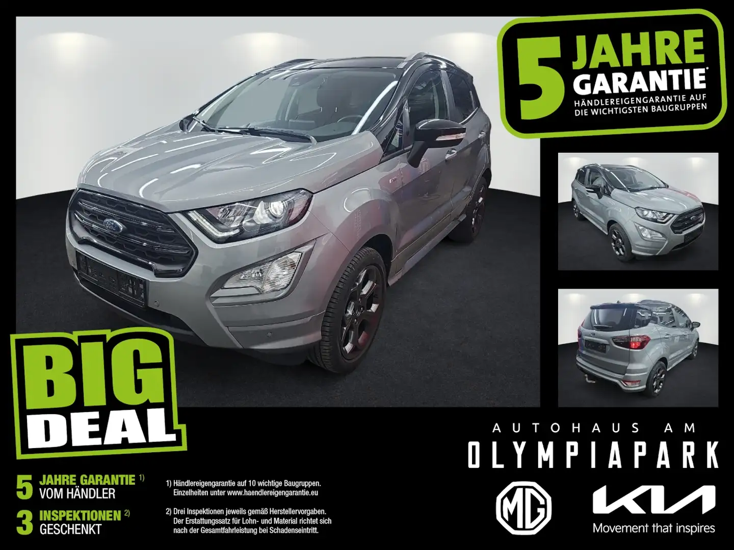 Ford EcoSport 1.0 EcoBoost ST-Line AHK LED SHZ Kam. Argento - 1