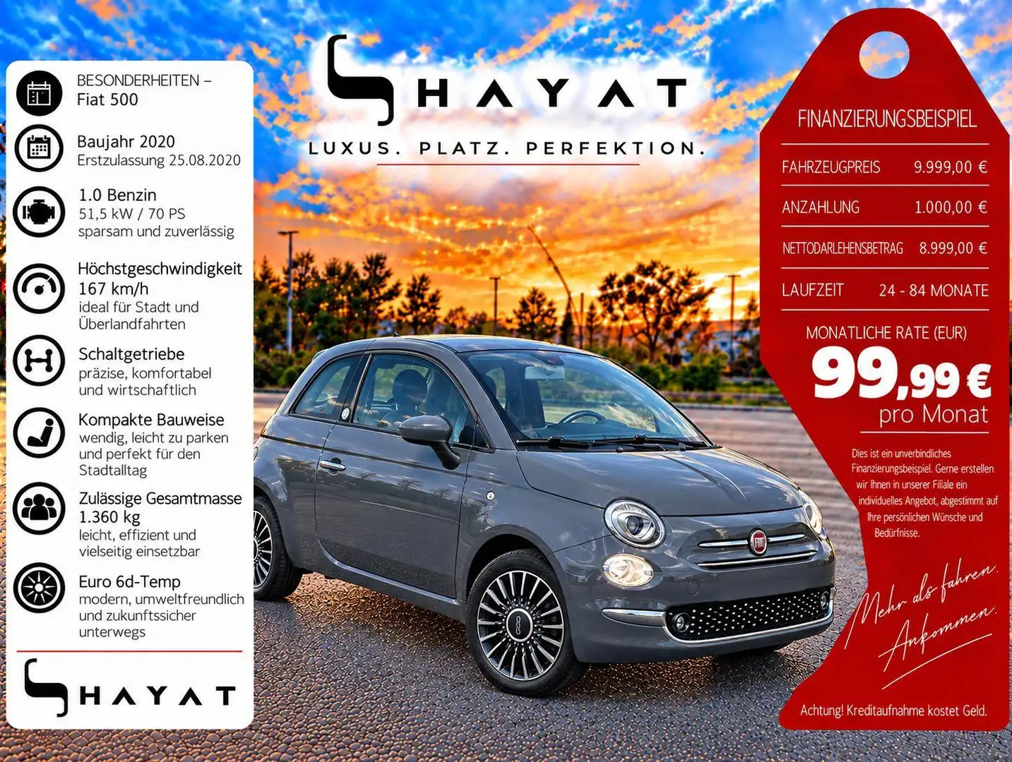 Fiat 500 Launch Edition Grau - 1