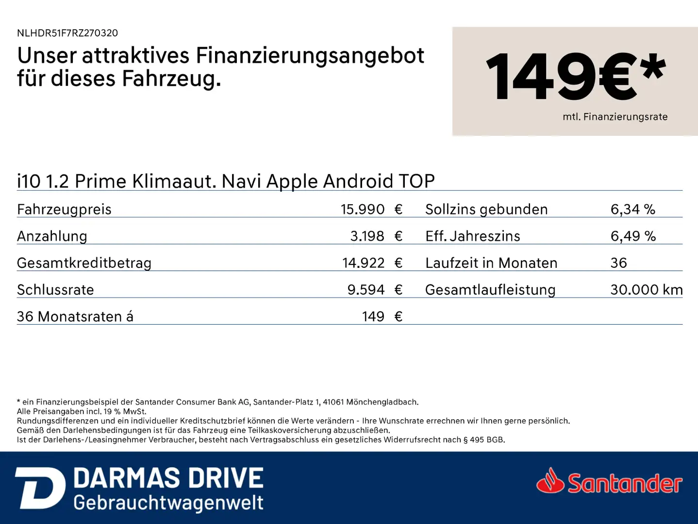 Hyundai i10 i10 1.2 Prime Klimaaut. Navi Apple Android TOP Zwart - 2
