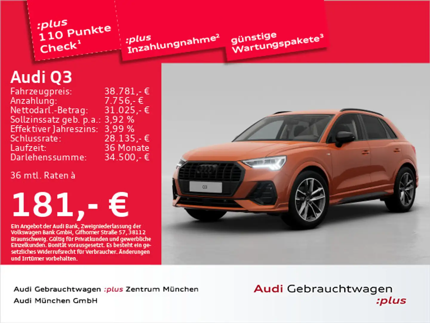 Audi Q3 35 TFSI S tronic S line AHK/PDC+/SitzHzg Orange - 1
