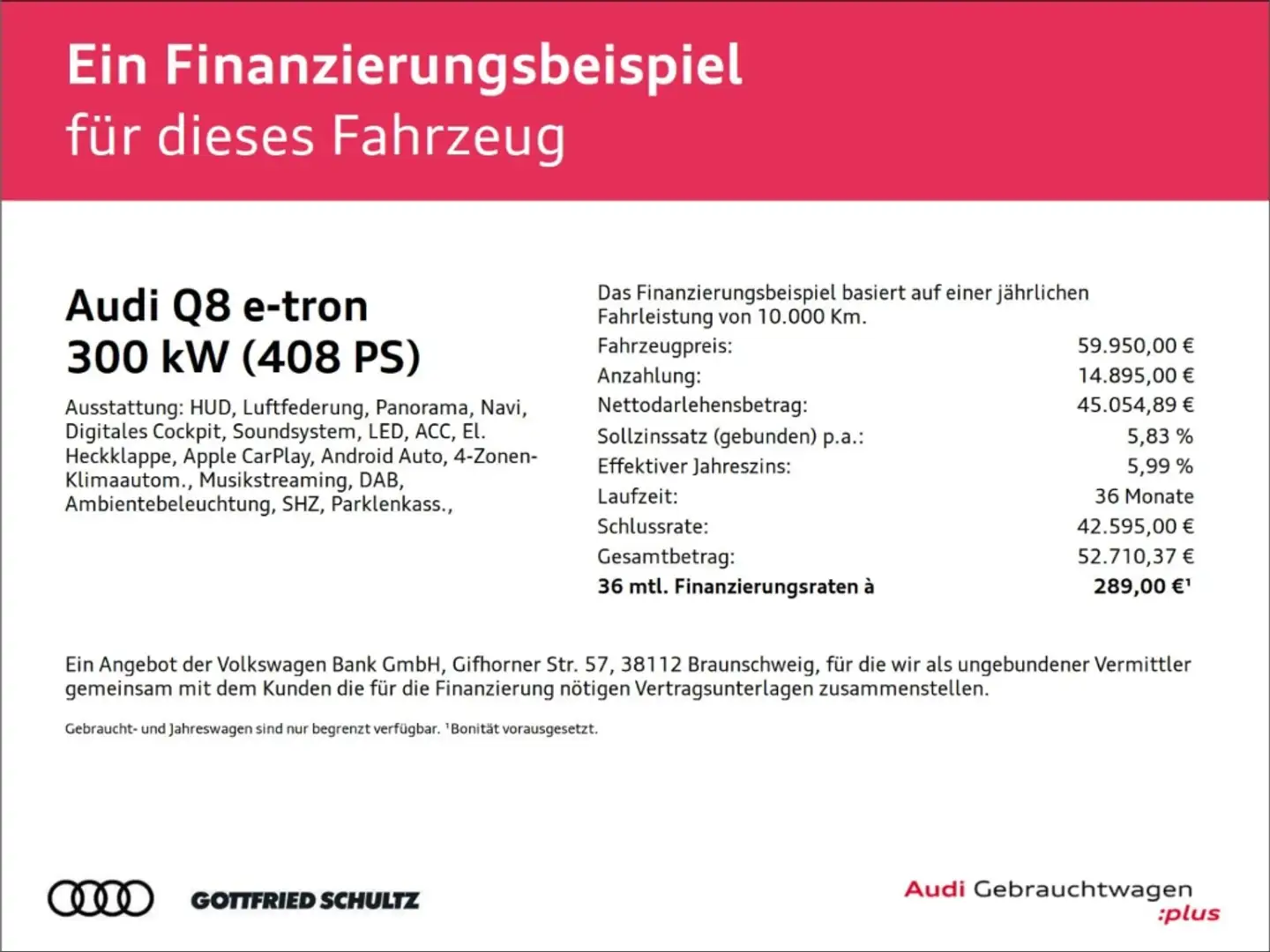Audi Q8 e-tron Sportback 55 quattro S line Navi Matrix Pano virtu Schwarz - 2