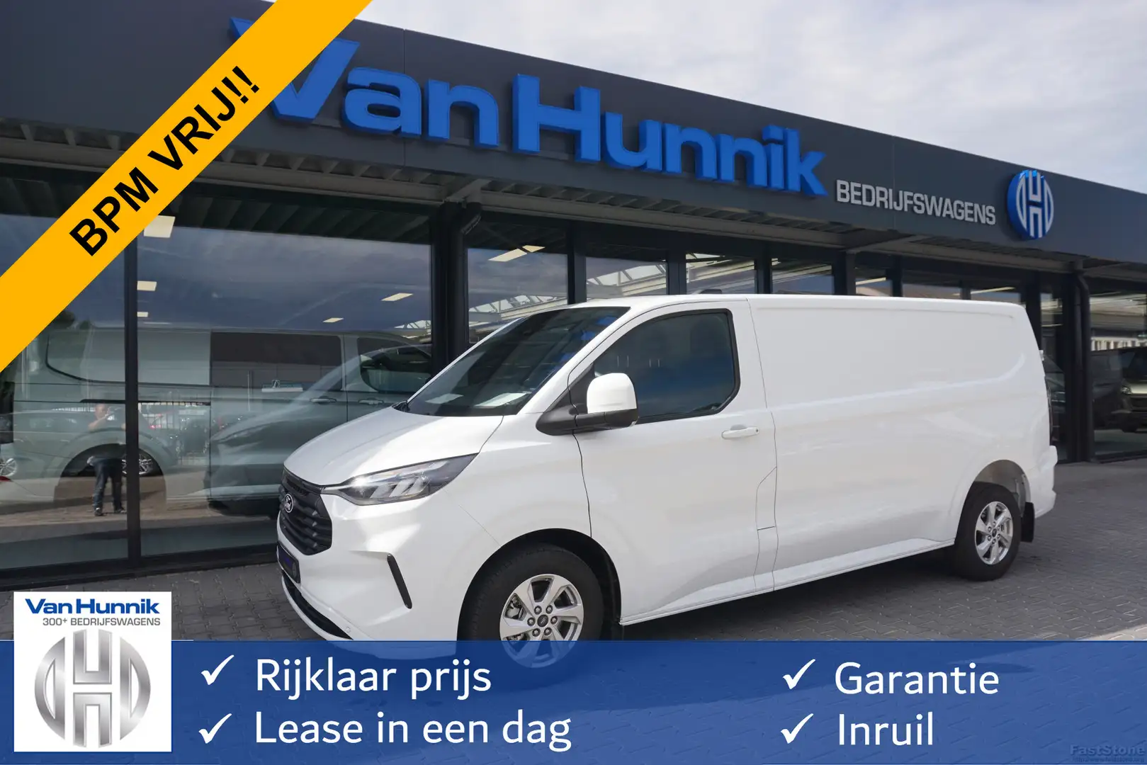 Ford Transit Custom 300L 136PK Limited BPM VRIJ!! 12" Scherm Navi, Cam Blanc - 1
