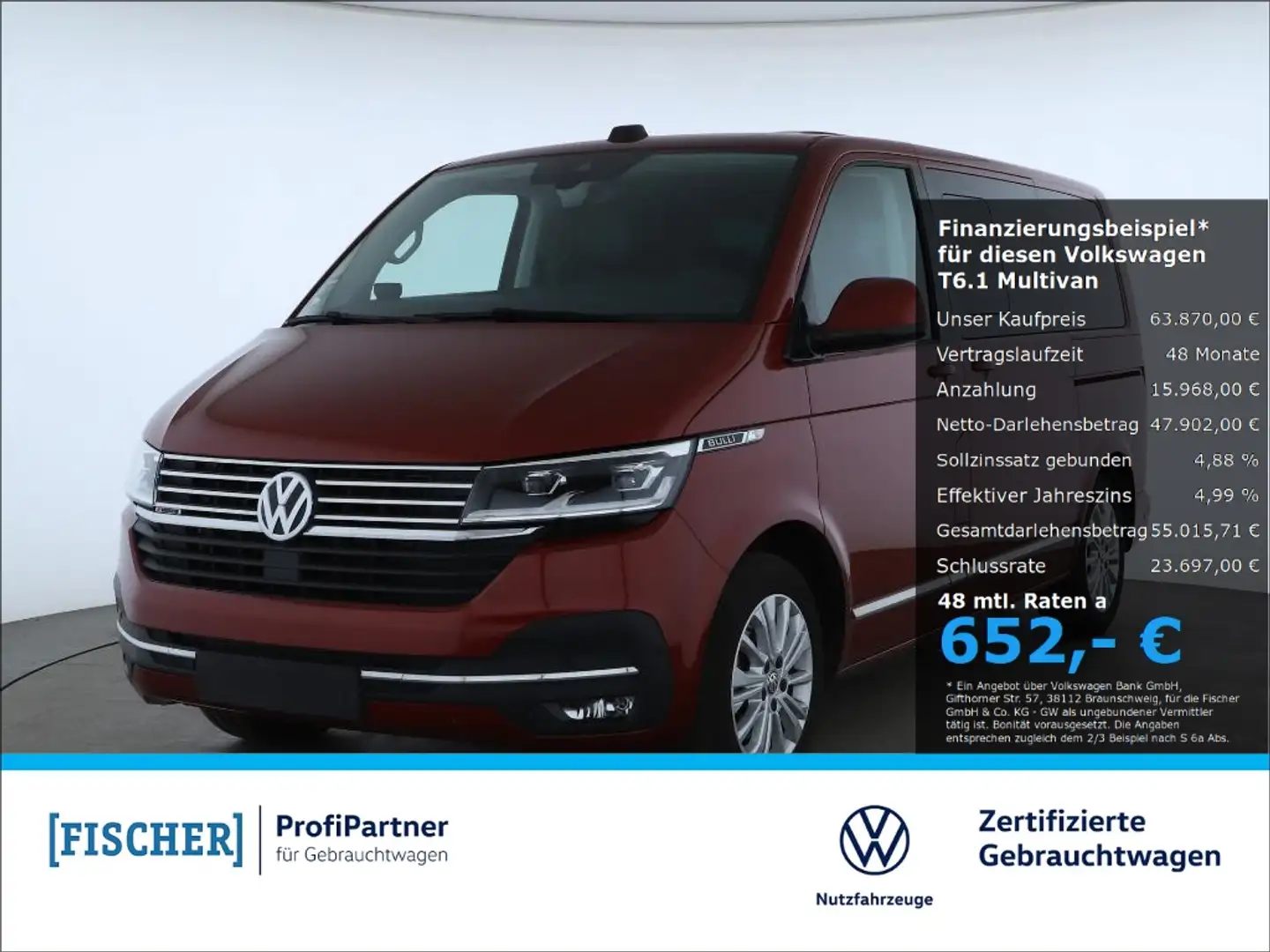 Volkswagen T6.1 Multivan 2.0TDI 4Motion DSG Highline LED NAVI STHZ Rojo - 1