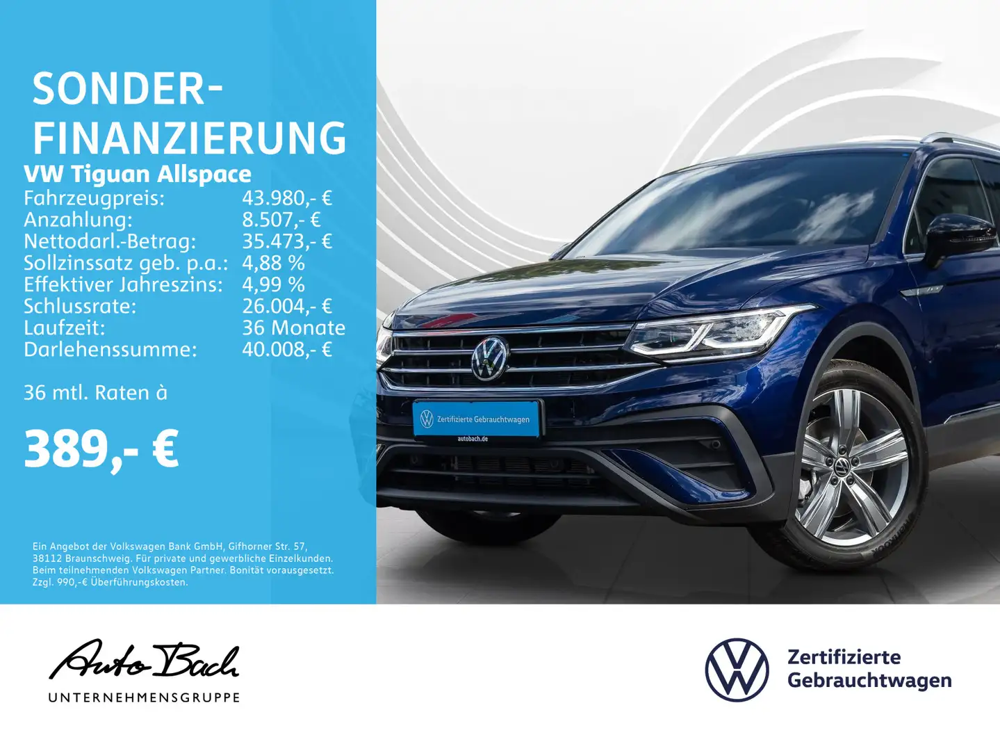 Volkswagen Tiguan Allspace 2.0 TDI DSG "MOVE" 4M LED Digita Blau - 1