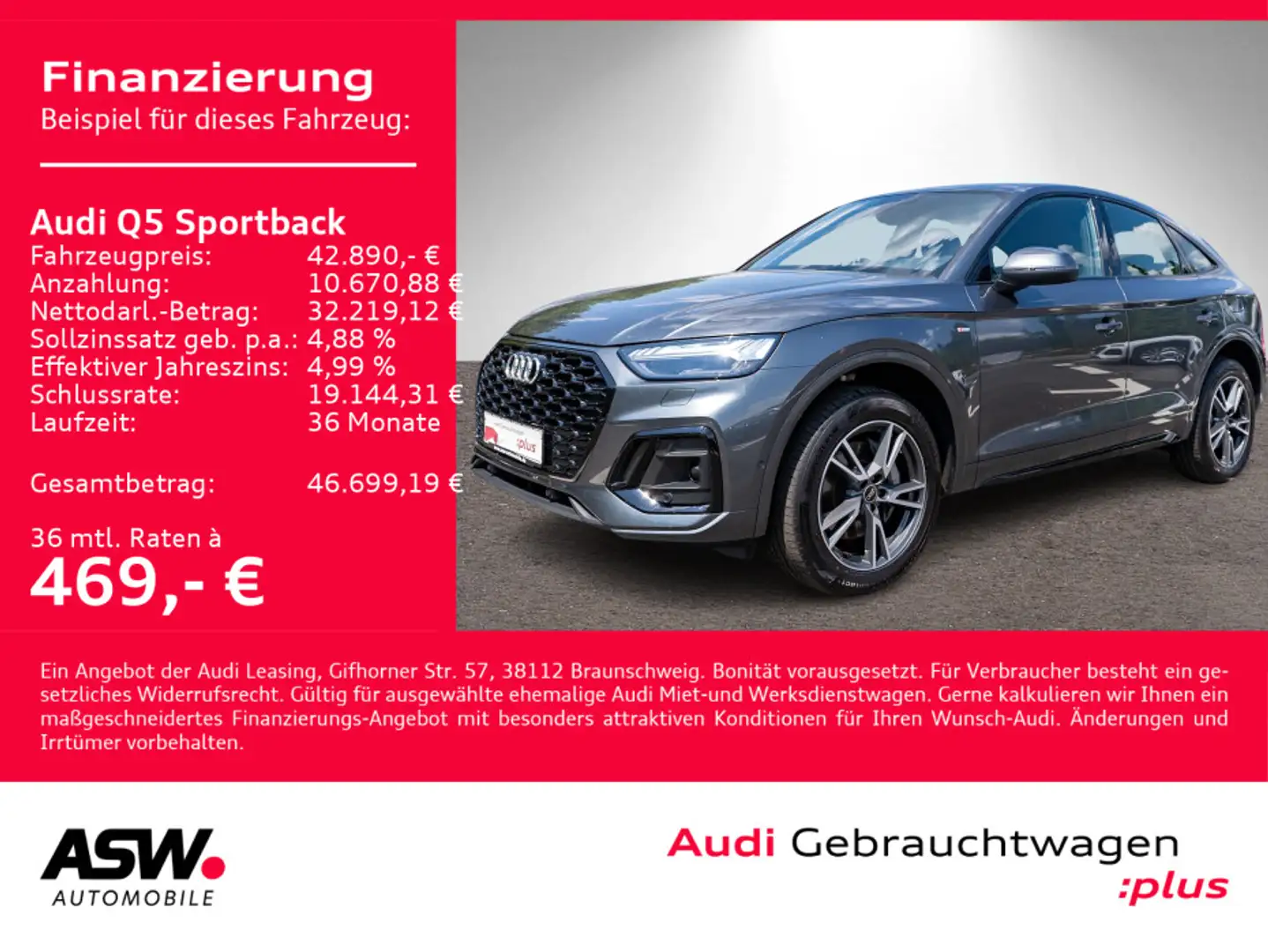 Audi Q5 S line 50TFSI e quattro Stroni 360° Grau - 1