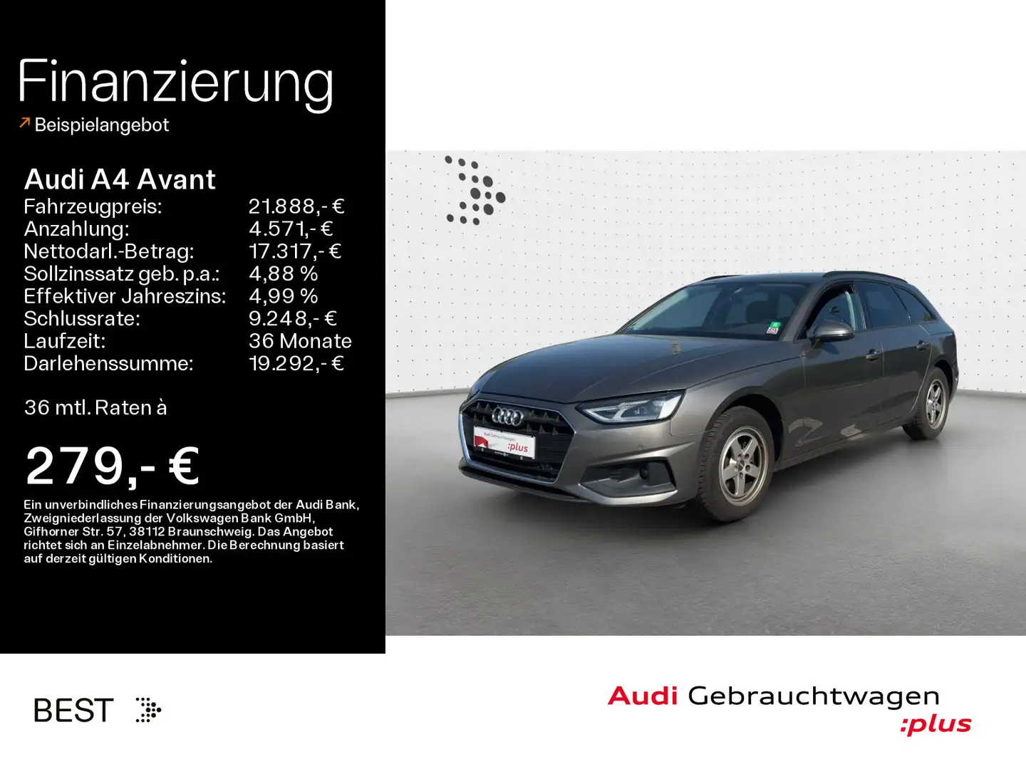 Audi A4 35 TFSI Navi*PDC*SHZ Grau - 1