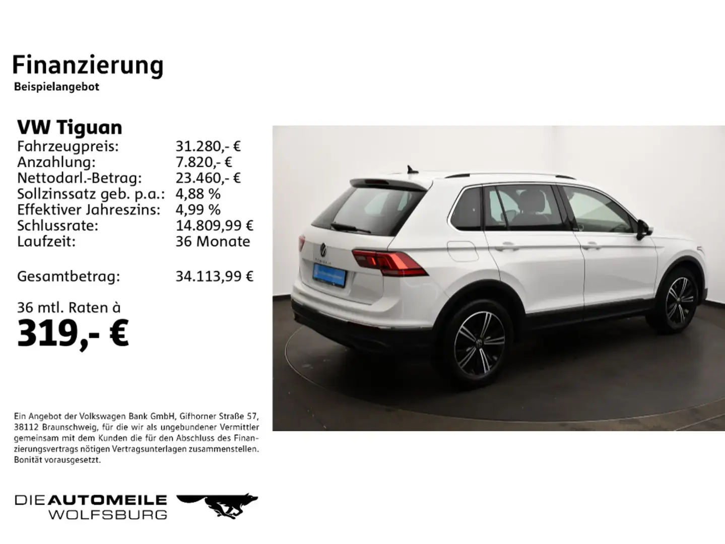 Volkswagen Tiguan 1.5 TSI DSG Move AHK/ACC/Rückkam Weiß - 2