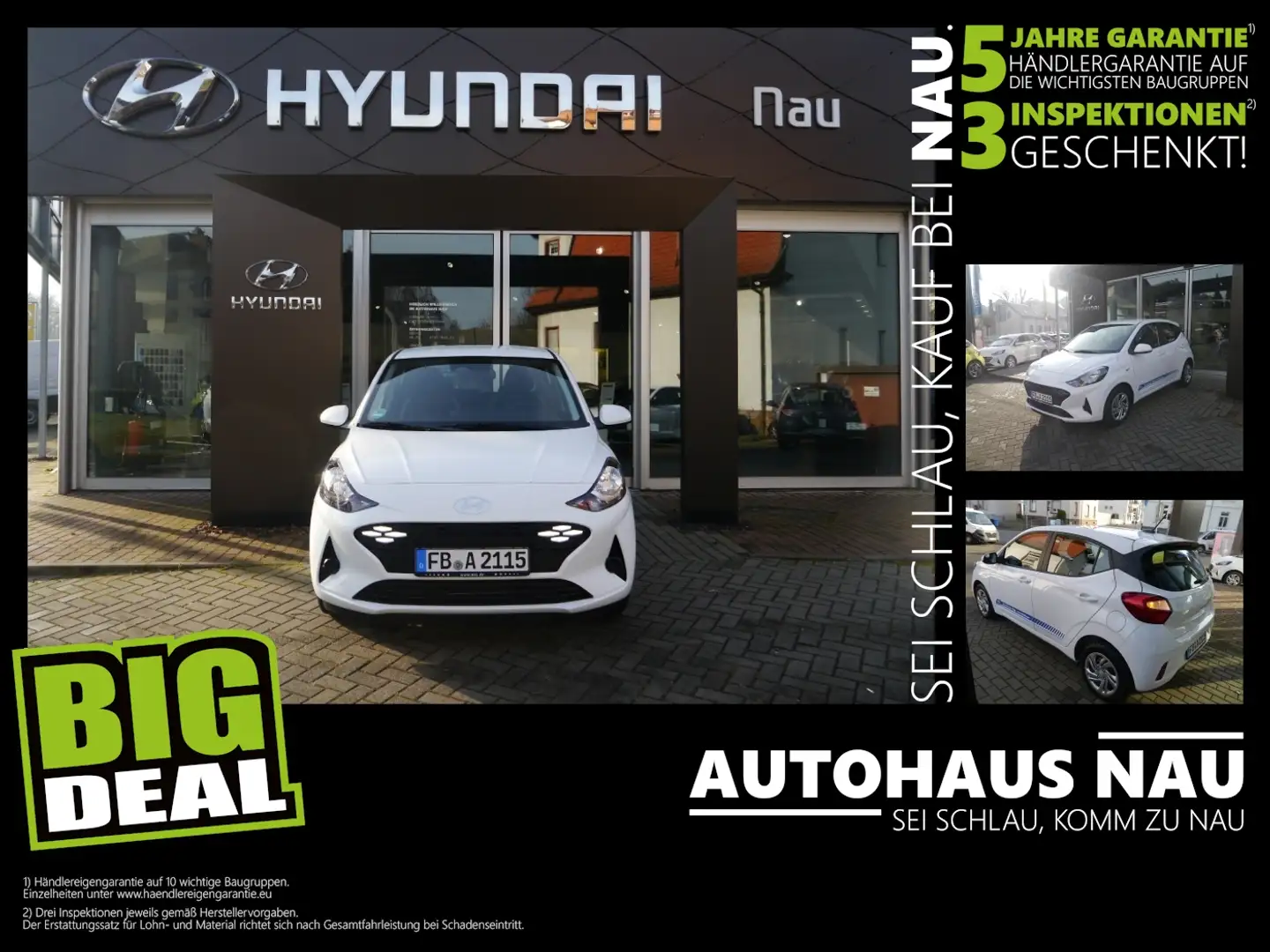 Hyundai i10 1.0 Select BigDeal Inspektionspaket Weiß - 1