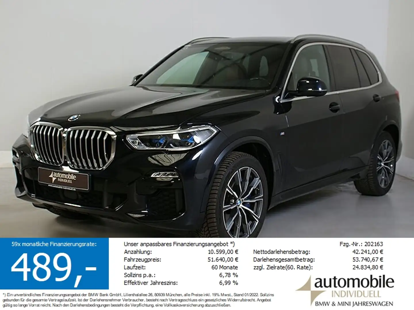BMW X5 xDr. 30dA M Sportpaket AHK HuD ACC Standh Pan Nero - 1