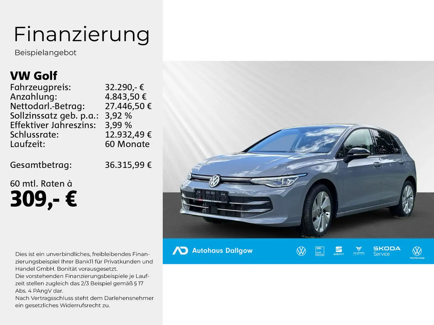 Volkswagen Golf VIII 1.5 eTSI Goal AHKklap+LEDmatr+RFK+WiRä Grau - 2
