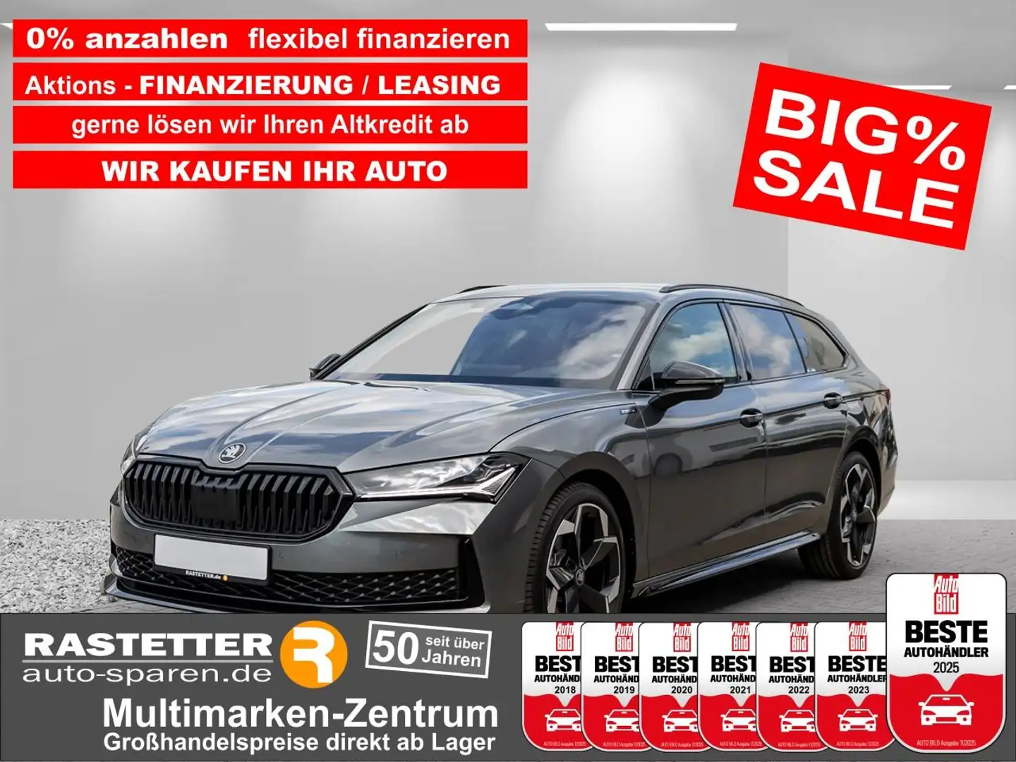 Skoda Superb Combi DSG Sportline AHK+Matrix+ACC+Navi+Akustik+Ka Grau - 1