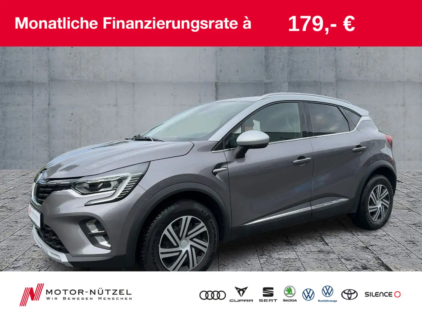 Renault Captur II TCe 100 INTENS LED+NAV+SHZ+GRA+BT+360° Gris - 1