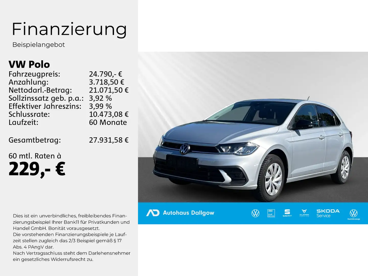 Volkswagen Polo Goal Life 1.0l 116PS*DSG+Alarm+Nav+WiRä+RFK Silber - 2