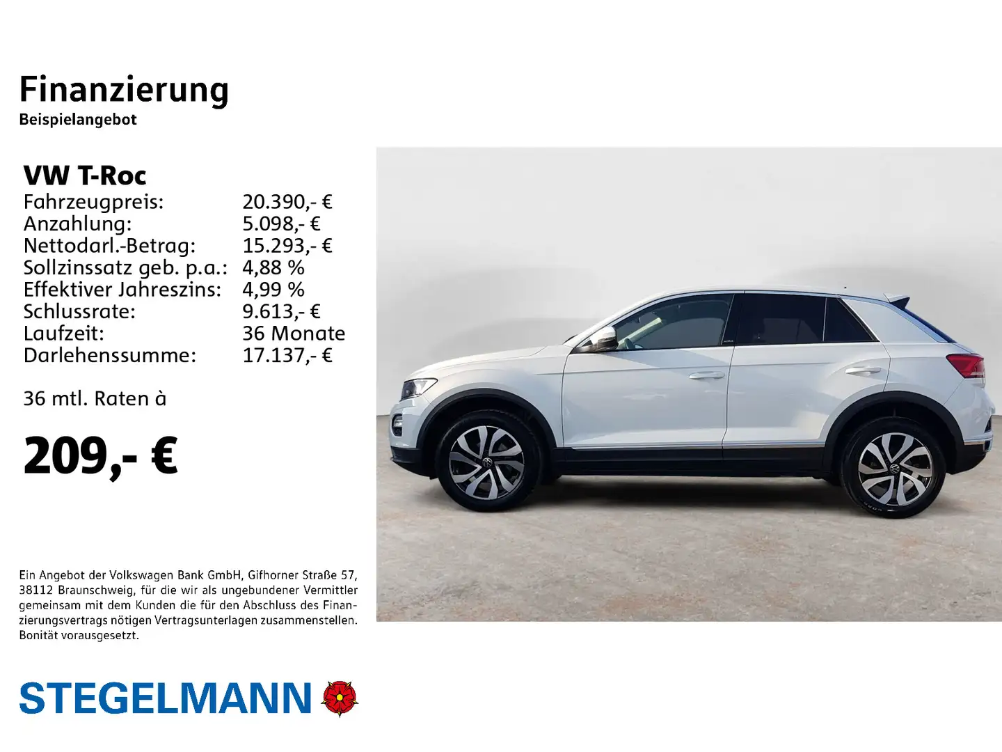 Volkswagen T-Roc 1.5 TSI DSG Active *Navi*Sitzheizung*PDC* Weiß - 2