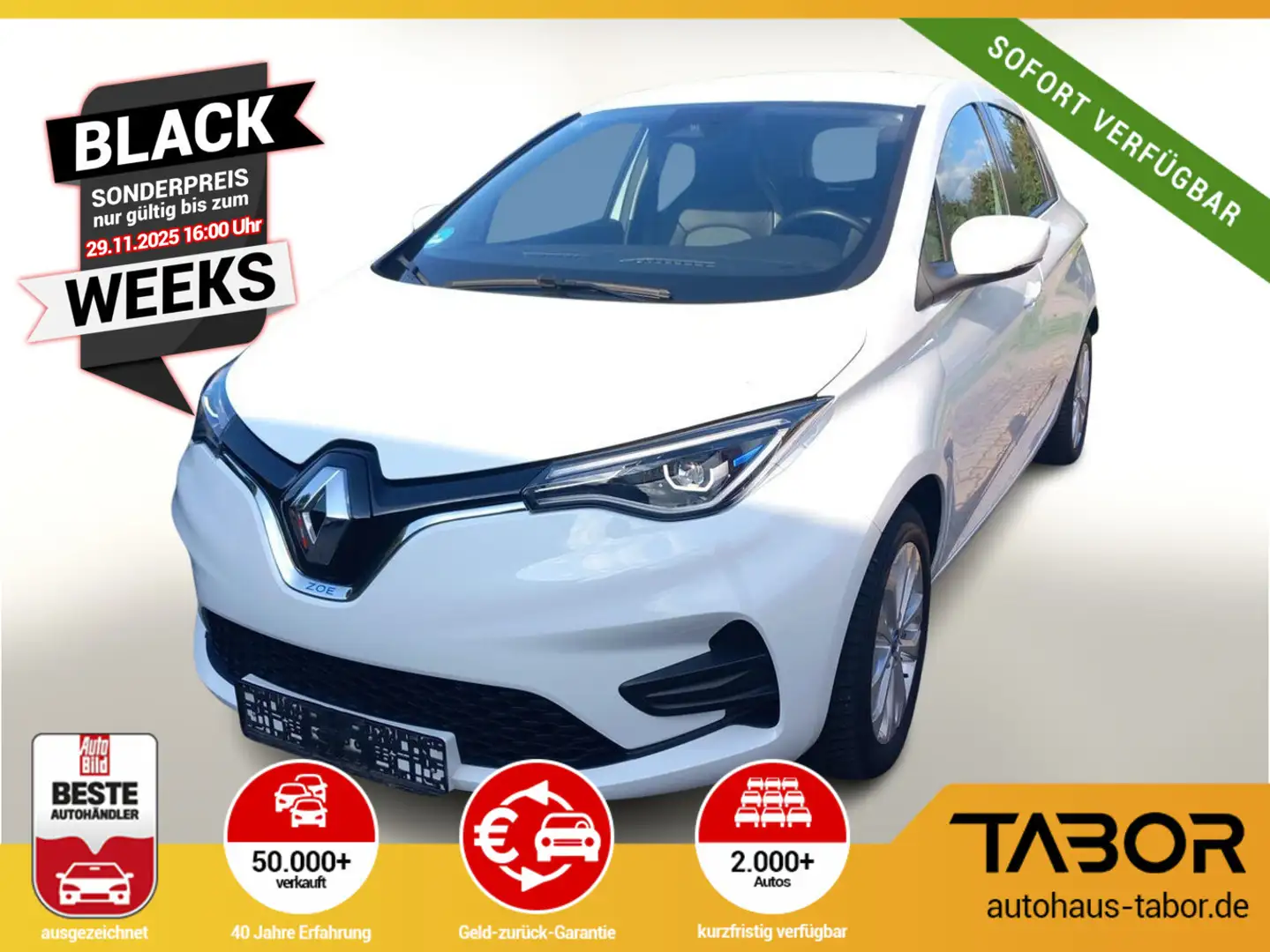 Renault ZOE ZE50 R110 Exp Kaufbatterie LED Schuko SHZ Weiß - 1