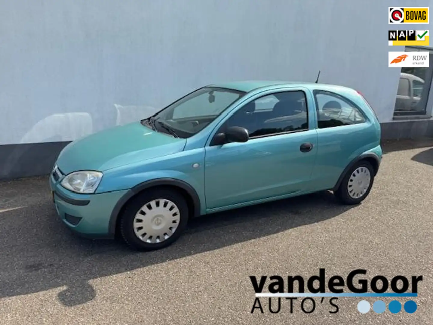 Opel Corsa 1.2-16V Rhythm, '05, nette auto, apk 12-'26 , inru Groen - 1