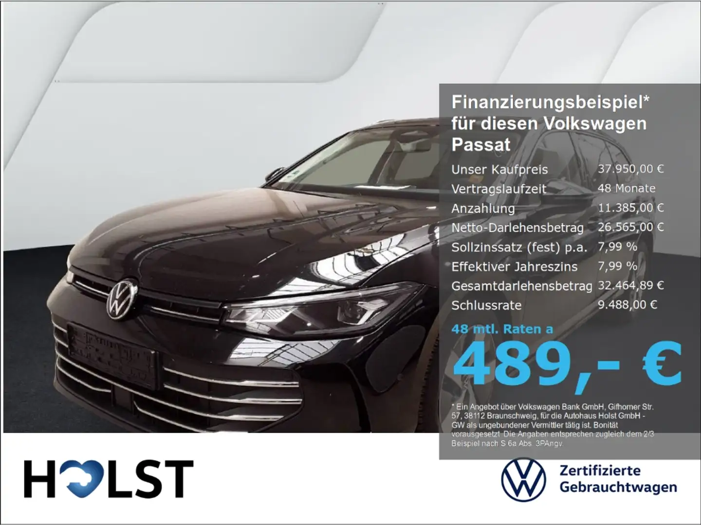 Volkswagen Passat 2.0TDI DSG Business GJR AHK RüFaKa ACC Schwarz - 1