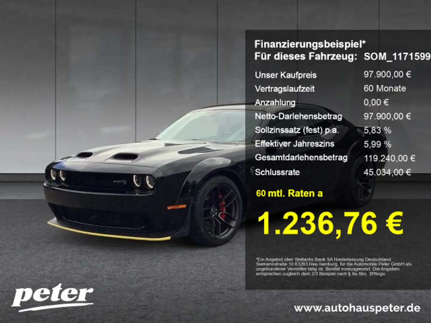 Dodge Challenger Challenger Hellcat Widebody 6.2L Hemi Zwart - 1
