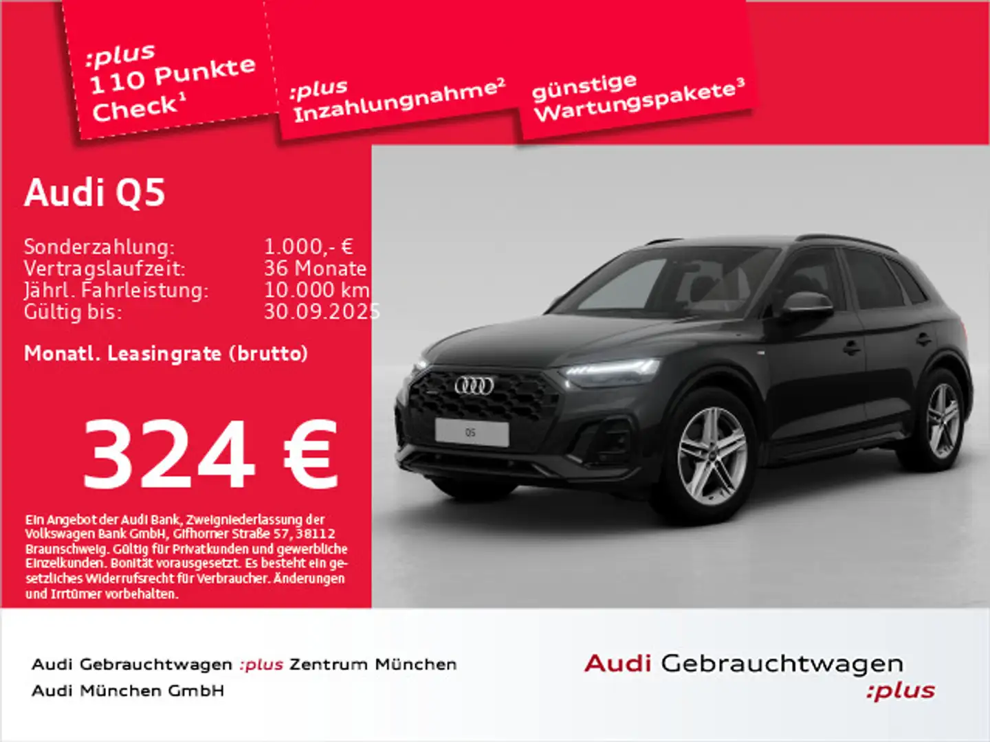Audi Q5 45 TFSI qu. S tronic S line ACC/AHK/Virtual+ Schwarz - 1