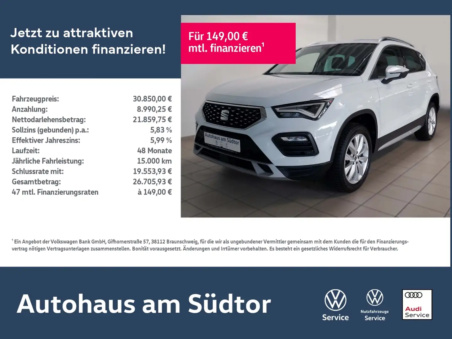 SEAT Ateca Xperience 1.5 TSI | LED AHK RFK ACC Weiß - 1