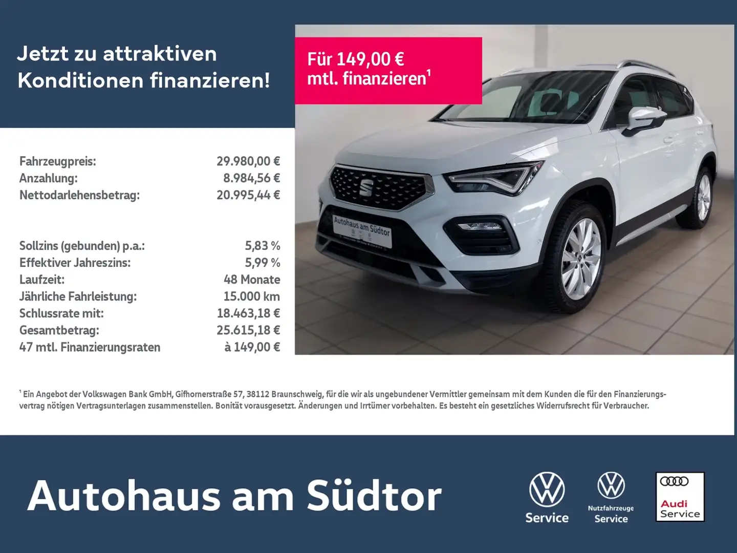 SEAT Ateca Xperience 1.5 TSI | LED AHK RFK ACC Weiß - 1