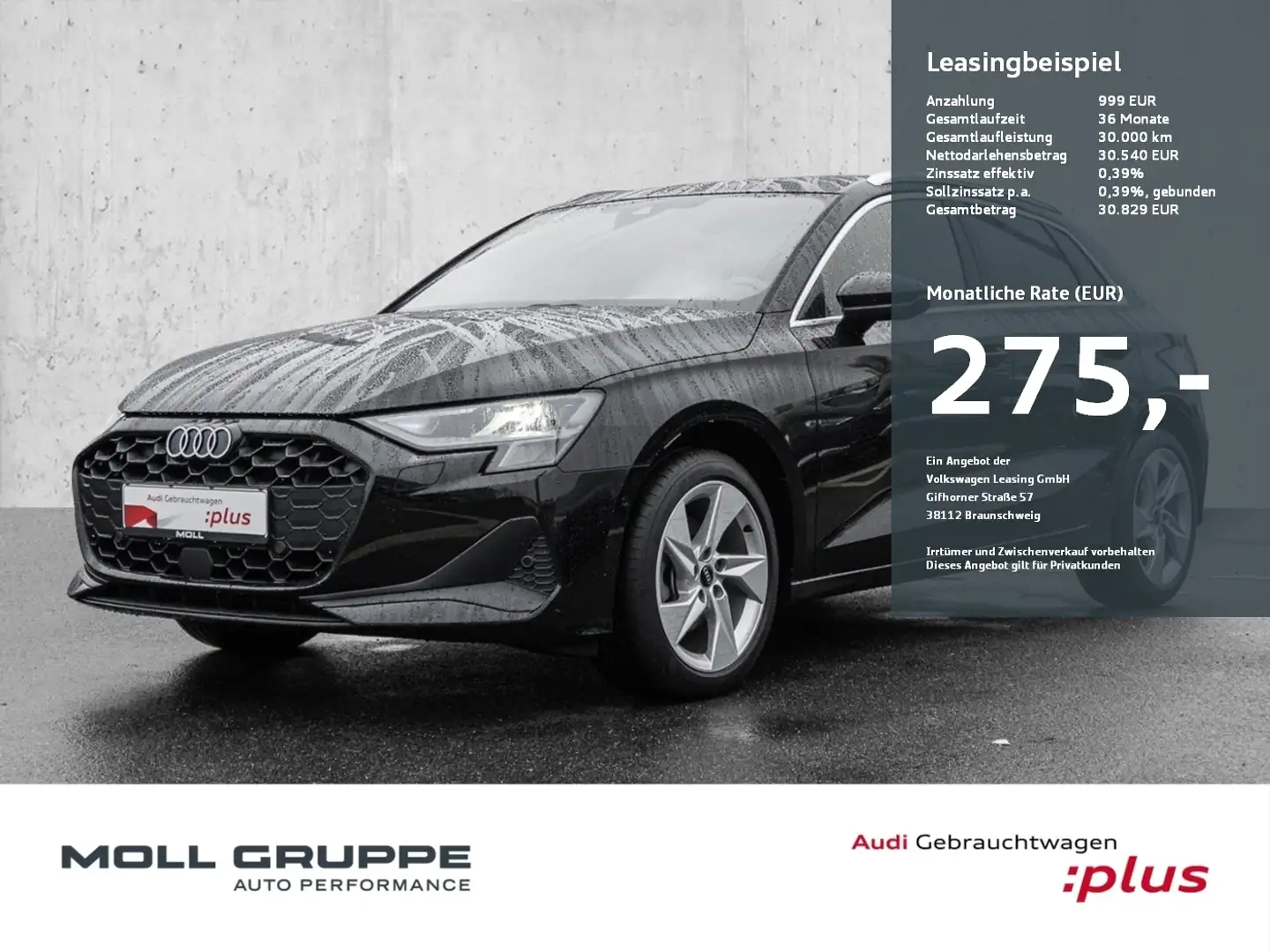 Audi A3 Sportback 30 TFSI S tronic Navi plus Schwarz - 1