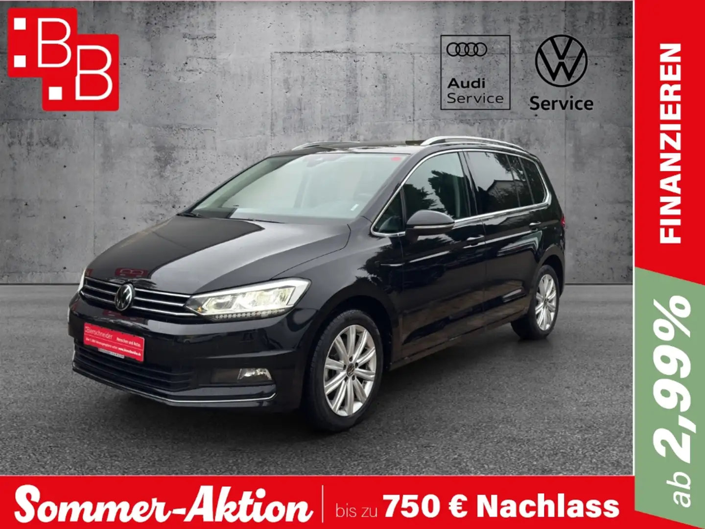 Volkswagen Touran 2.0 TDI DSG Highline 7-SITZE LED 17 COCKPIT PRO KA Schwarz - 1