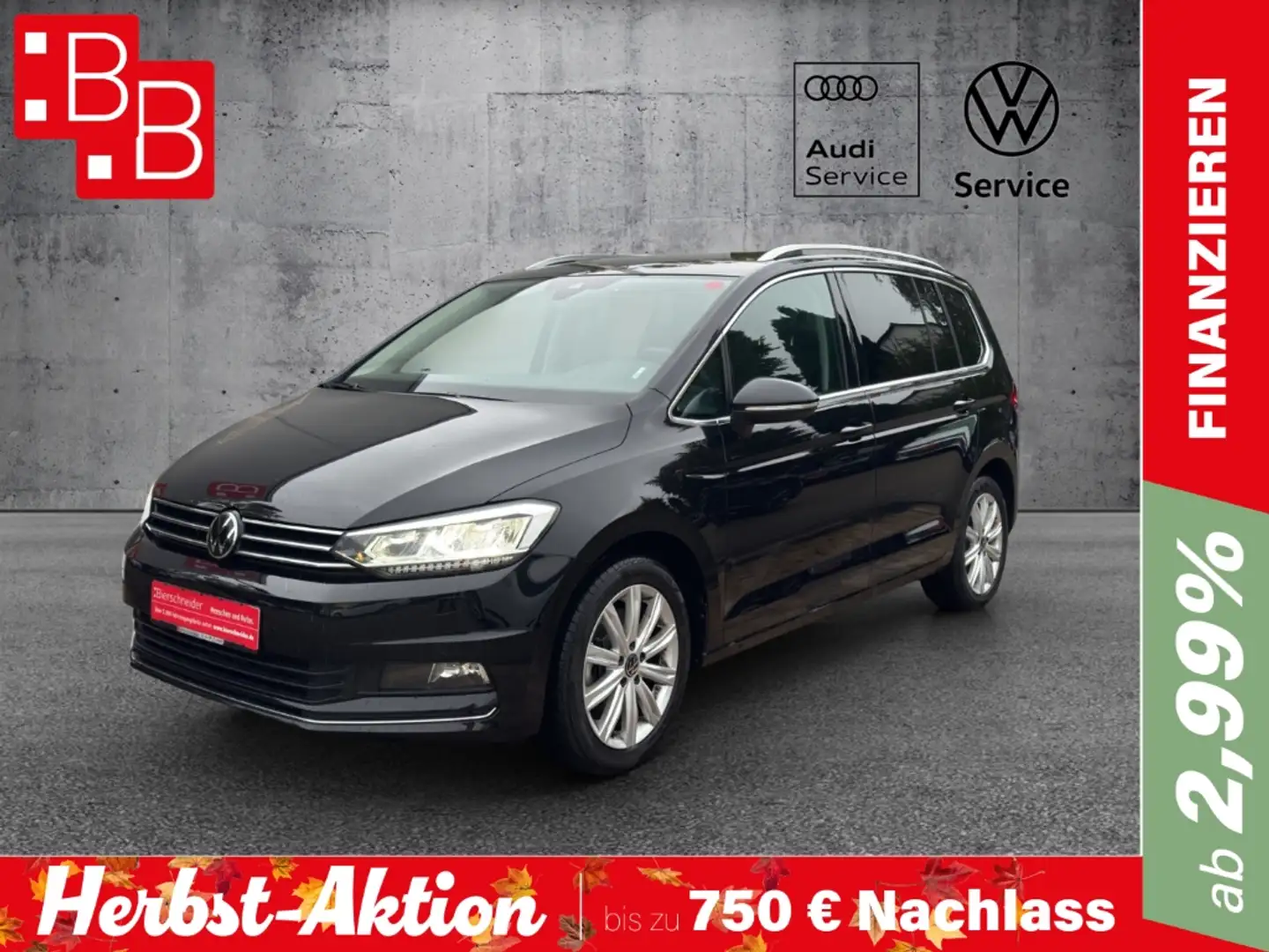 Volkswagen Touran 2.0 TDI DSG Highline 7-SITZE LED 17 COCKPIT PRO KA Schwarz - 1