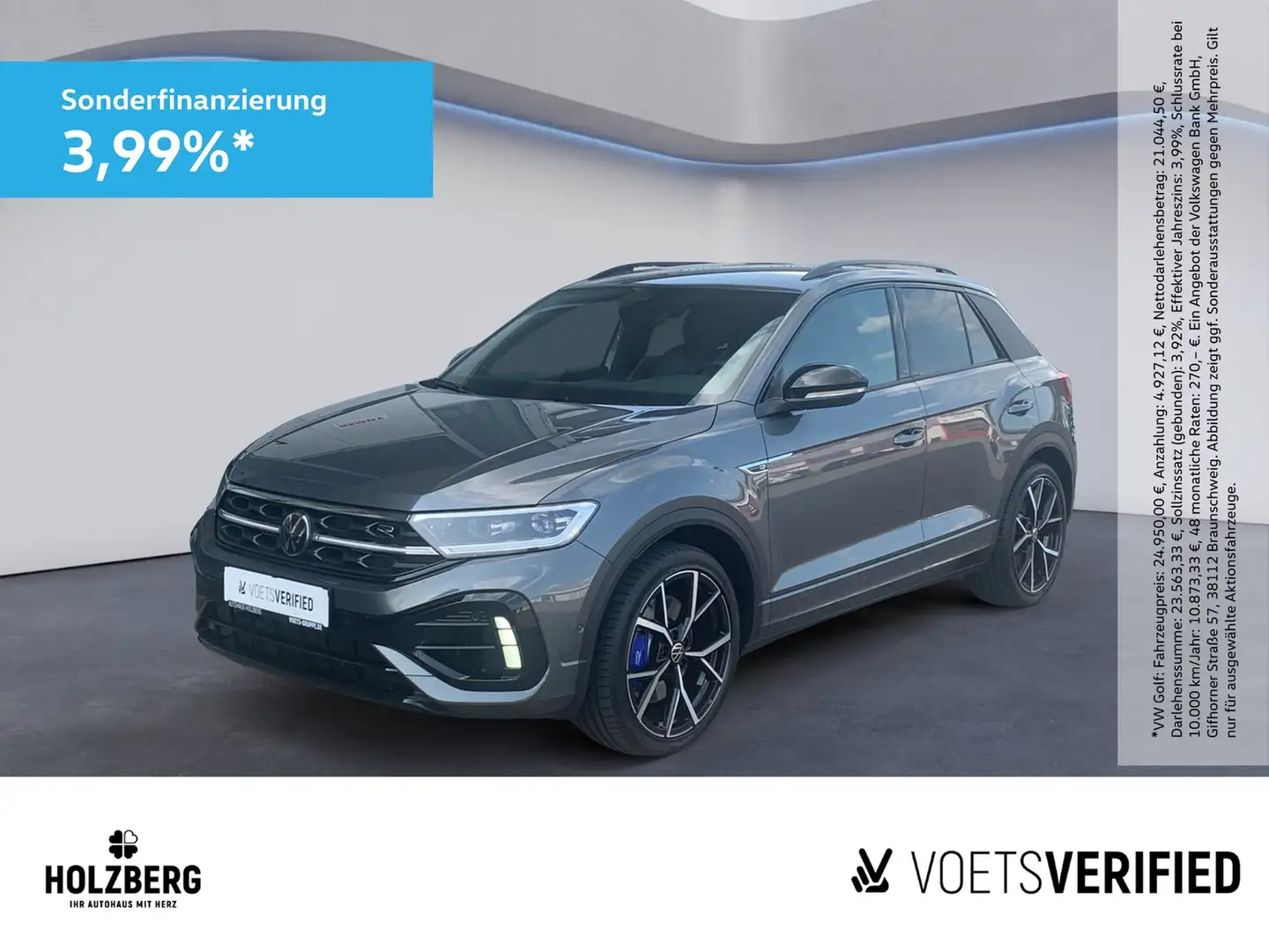 Volkswagen T-Roc 2.0 TSI R 4Motion BEATS+AKRAPOVIC+NAVI Gris - 1